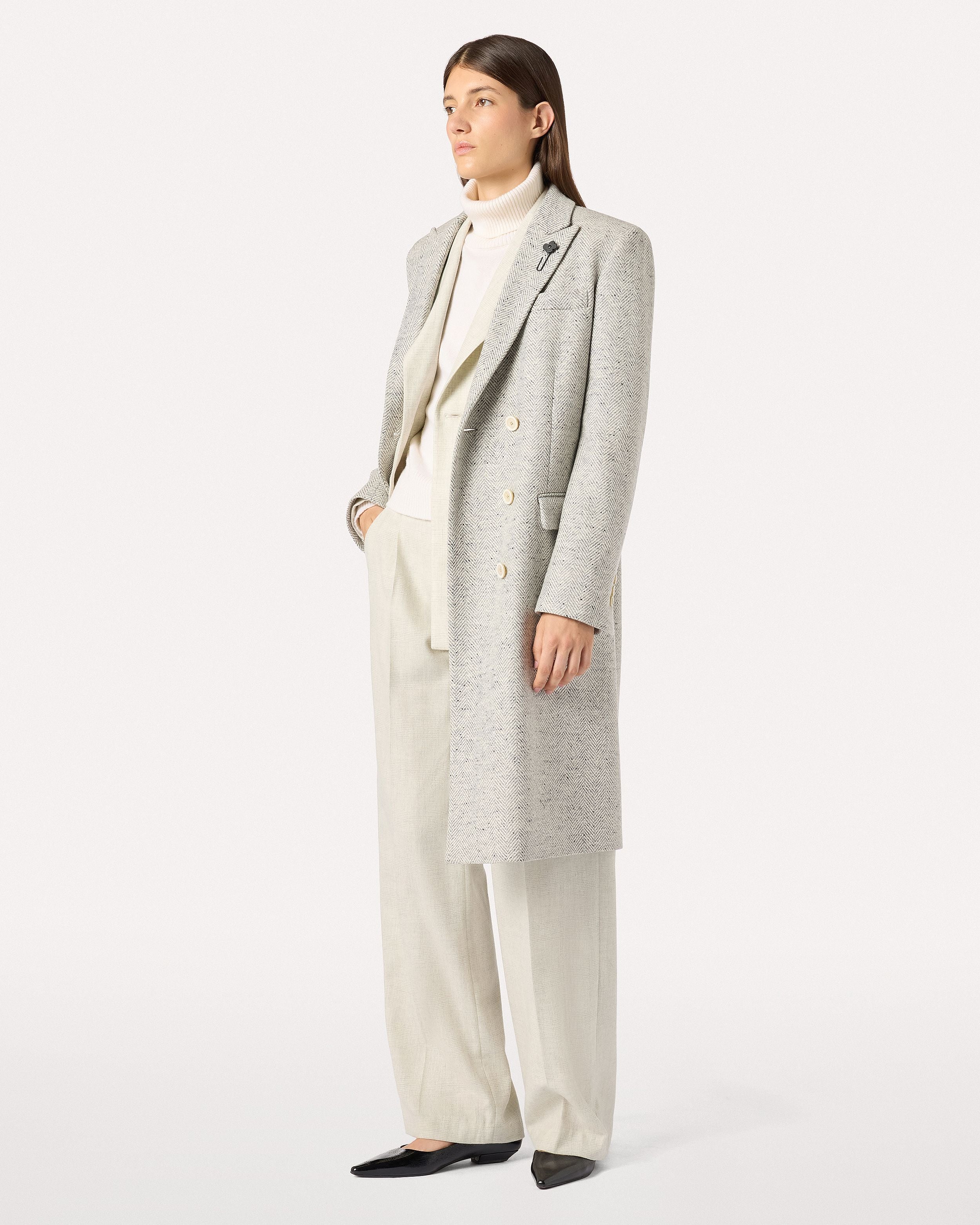 Ice-colored trousers in wool and cashmere CREAM/BEIGE Lardini 2