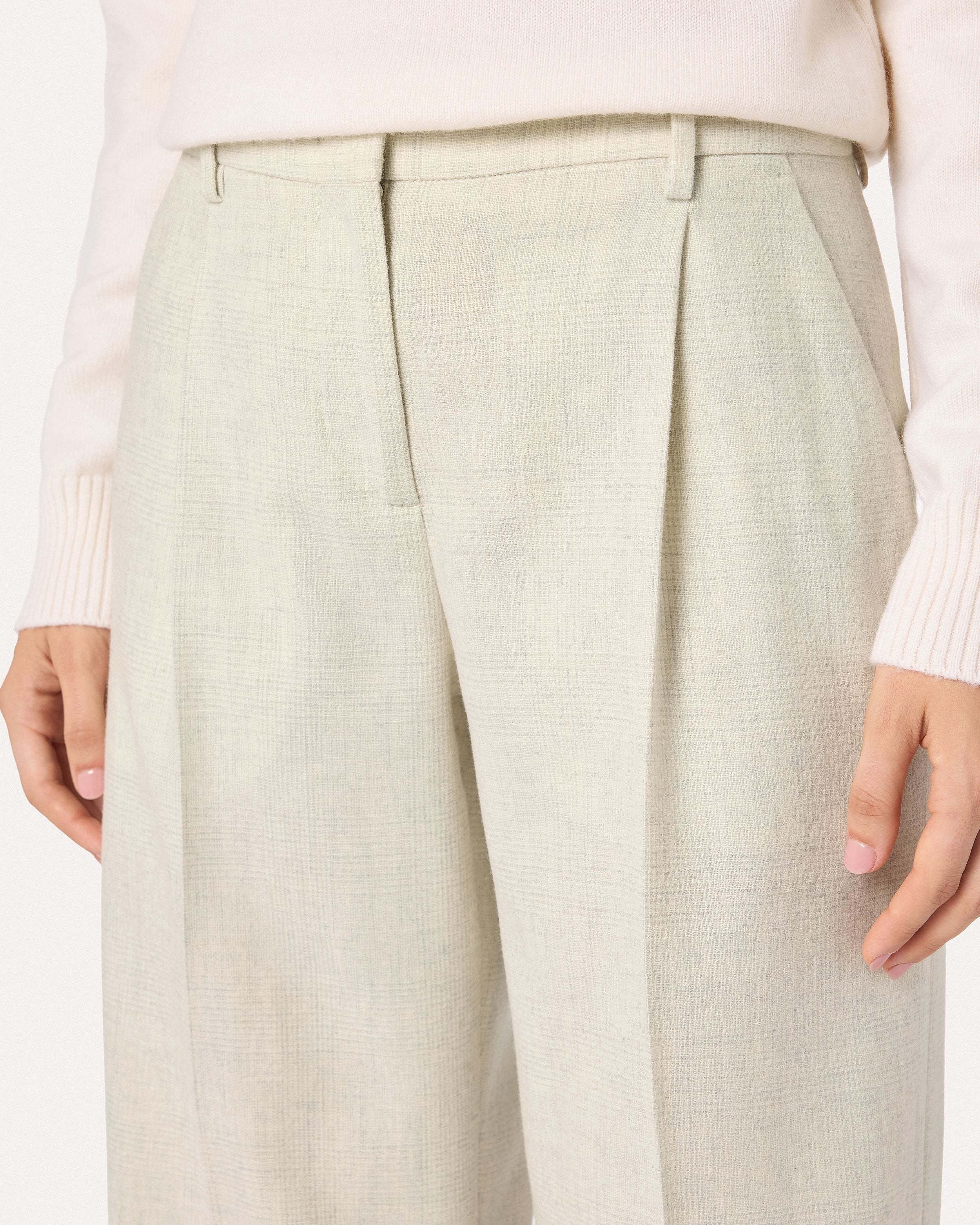 Ice-colored trousers in wool and cashmere CREAM/BEIGE Lardini 3