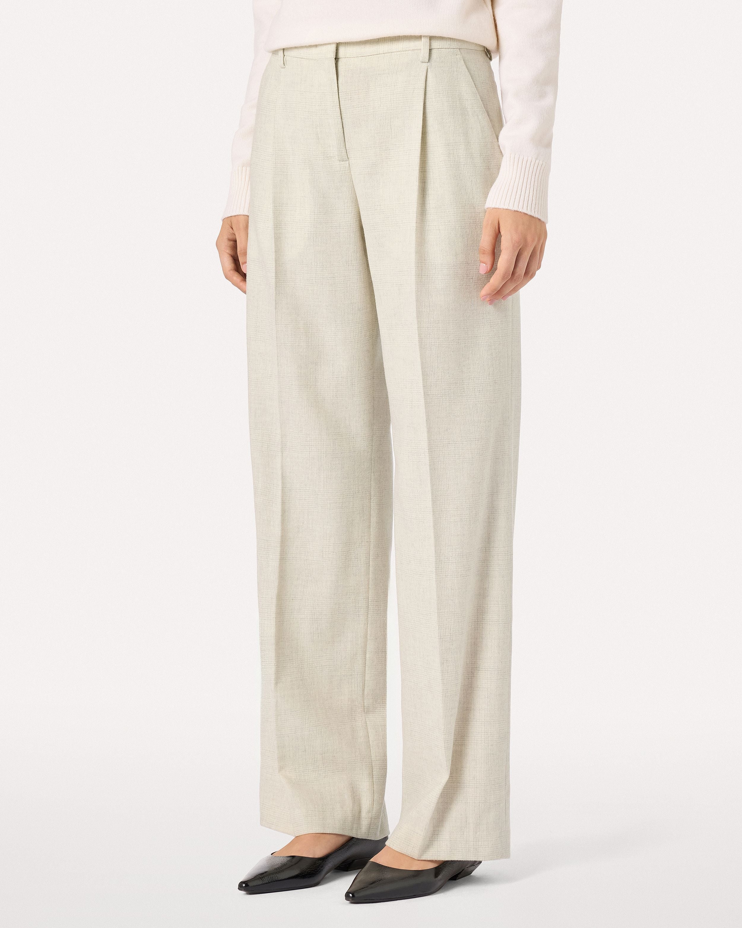 Ice-colored trousers in wool and cashmere CREAM/BEIGE Lardini 4