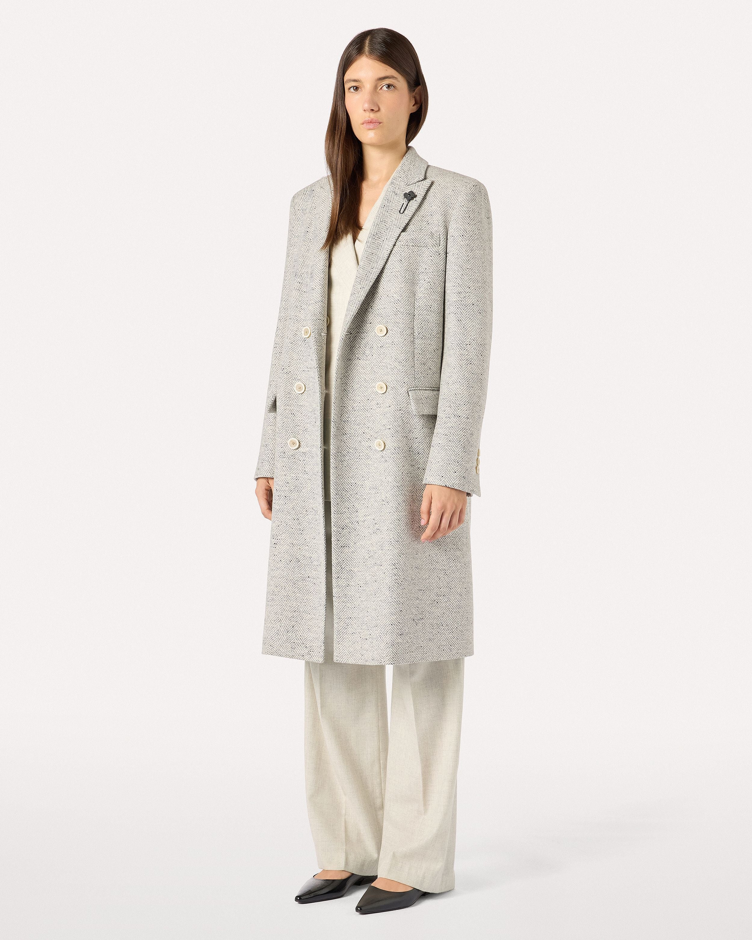 Ice-colored trousers in wool and cashmere CREAM/BEIGE Lardini 6