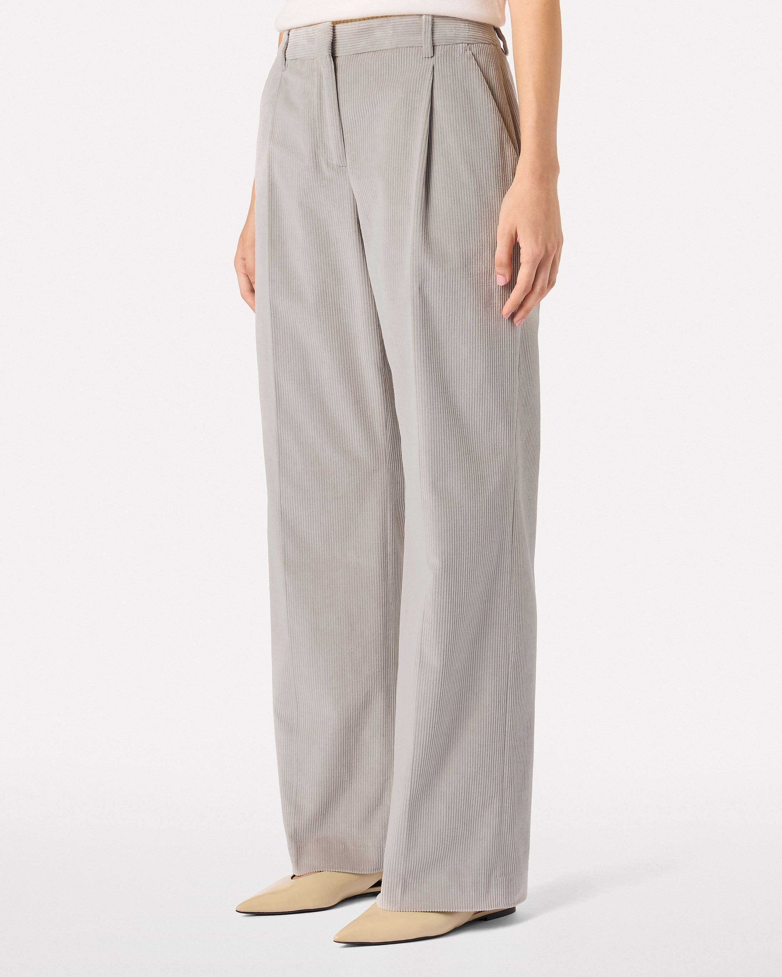 Pantalone grigio in velluto stretch a coste GREY Lardini 4