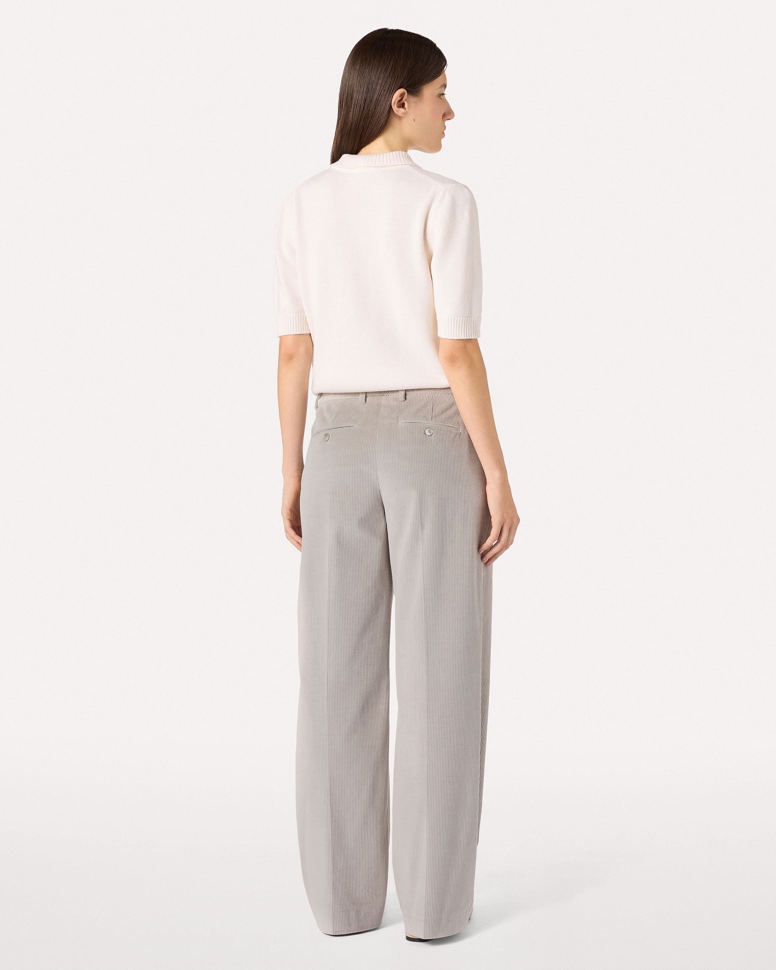 Pantalone grigio in velluto stretch a coste GREY Lardini 5