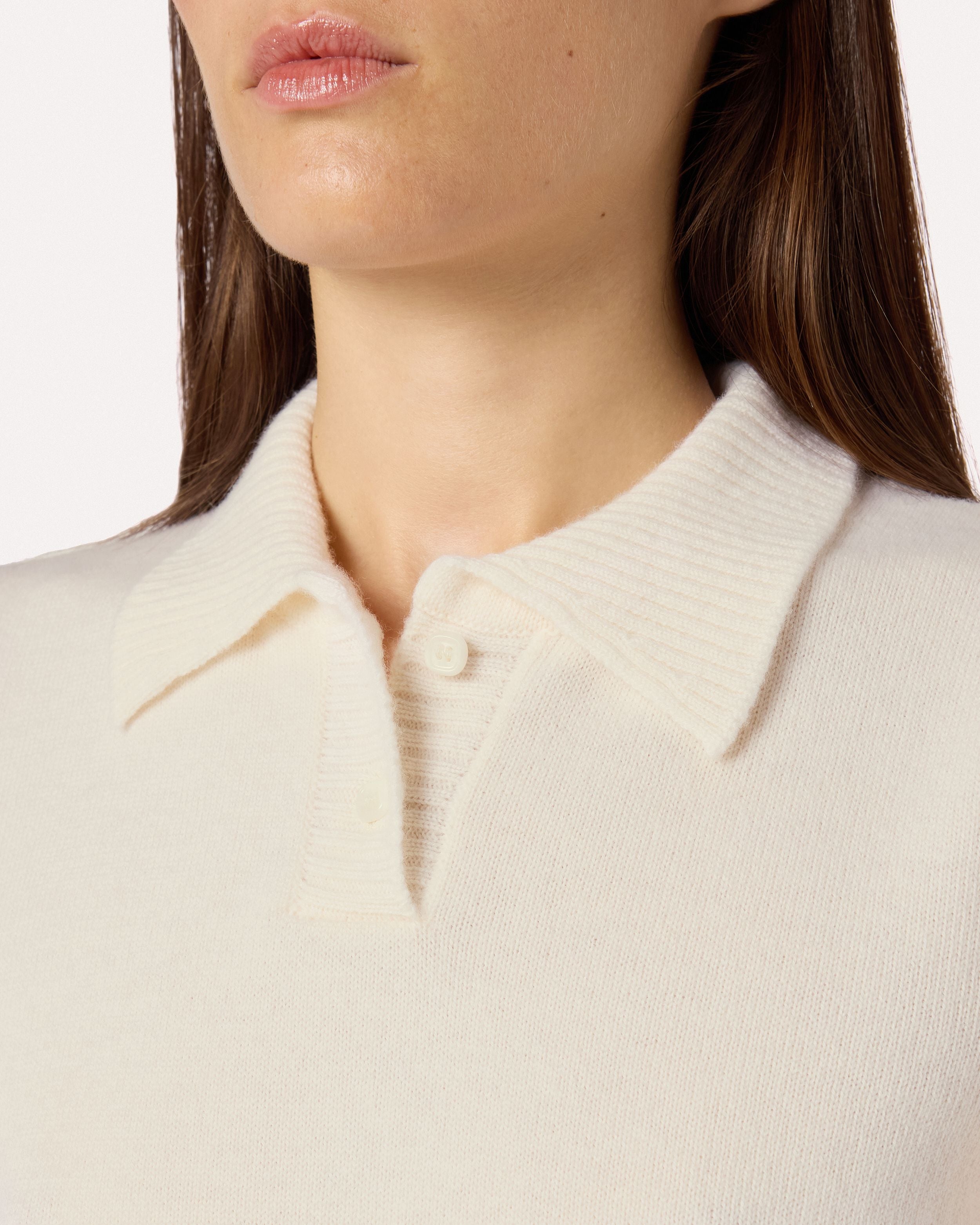 Cream short-sleeve polo in virgin wool knit CREAM Lardini 3