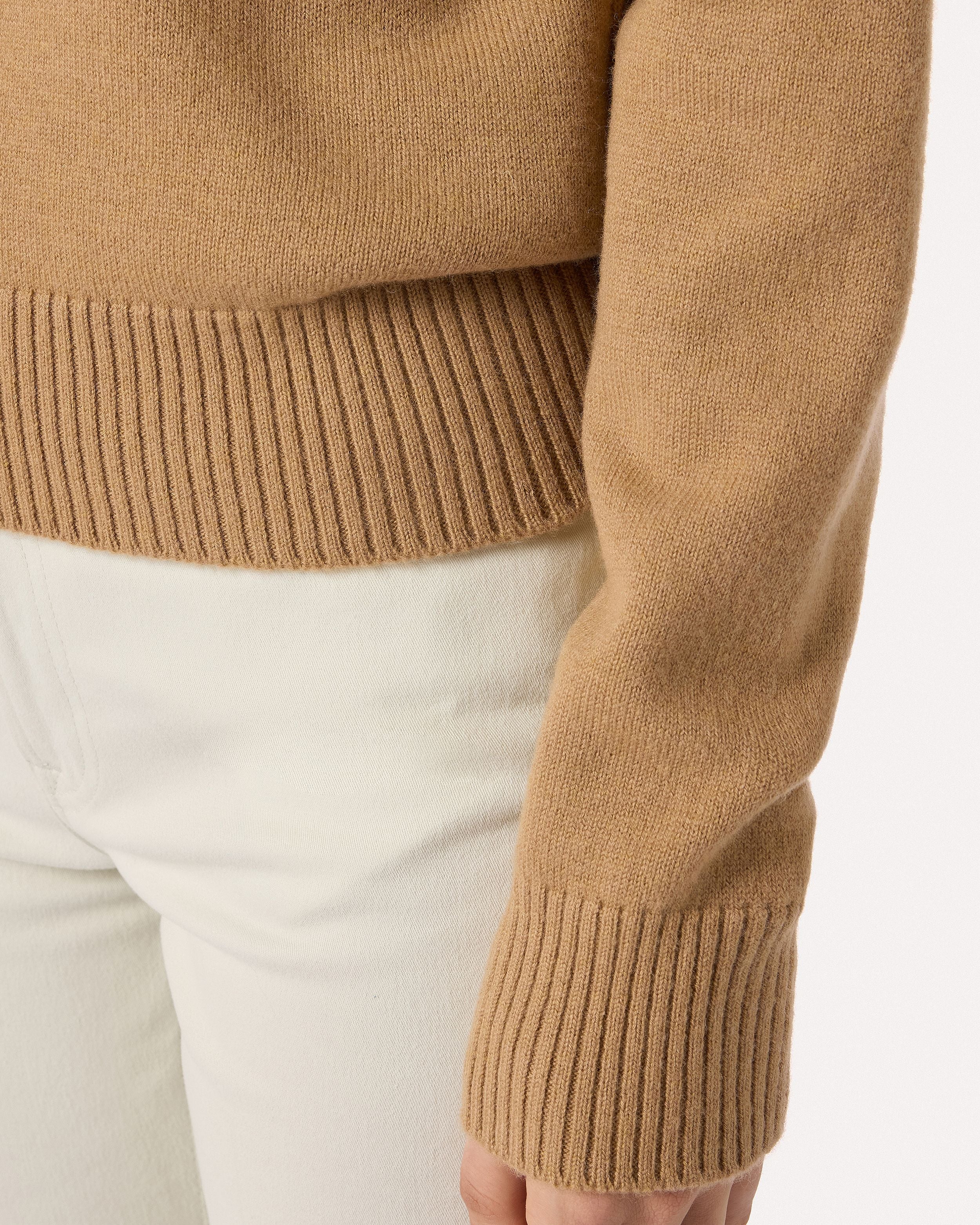 Camel crewneck in pure virgin wool knit BEIGE Lardini 3