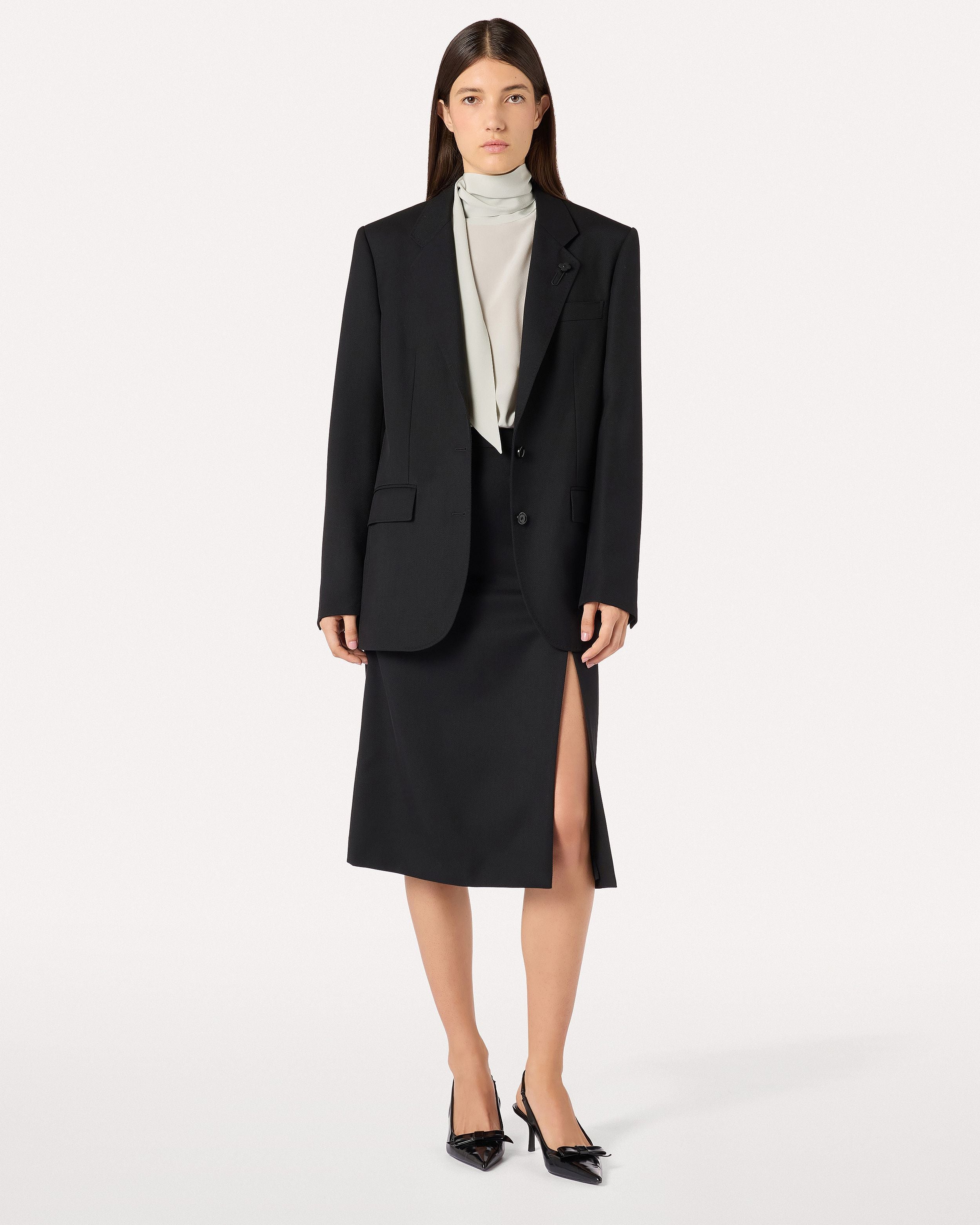 Sage green long-sleeve top in pure silk crepe de chine GREEN Lardini 2
