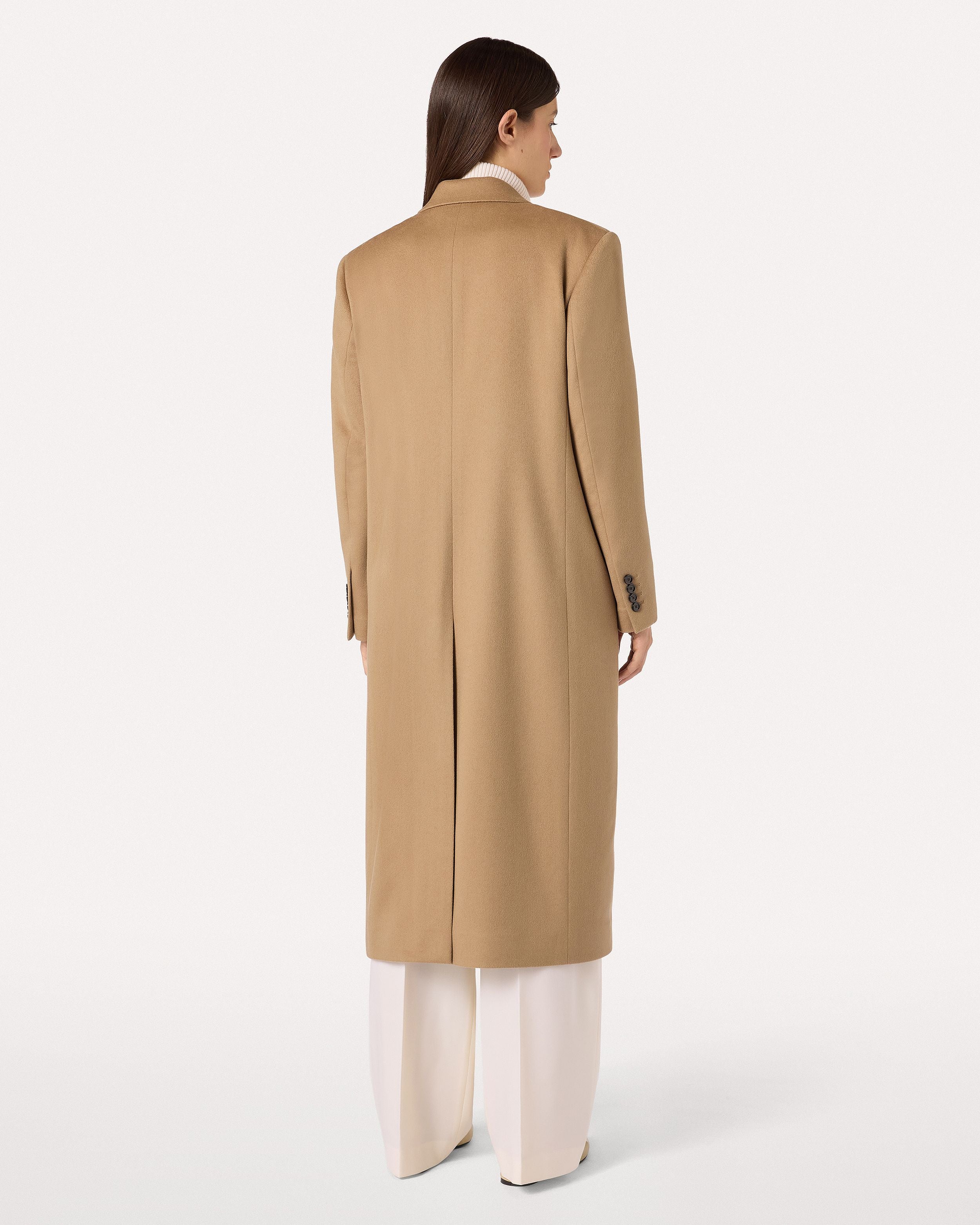 Camel double-breasted coat in cashmere cloth CAMEL Lardini 5