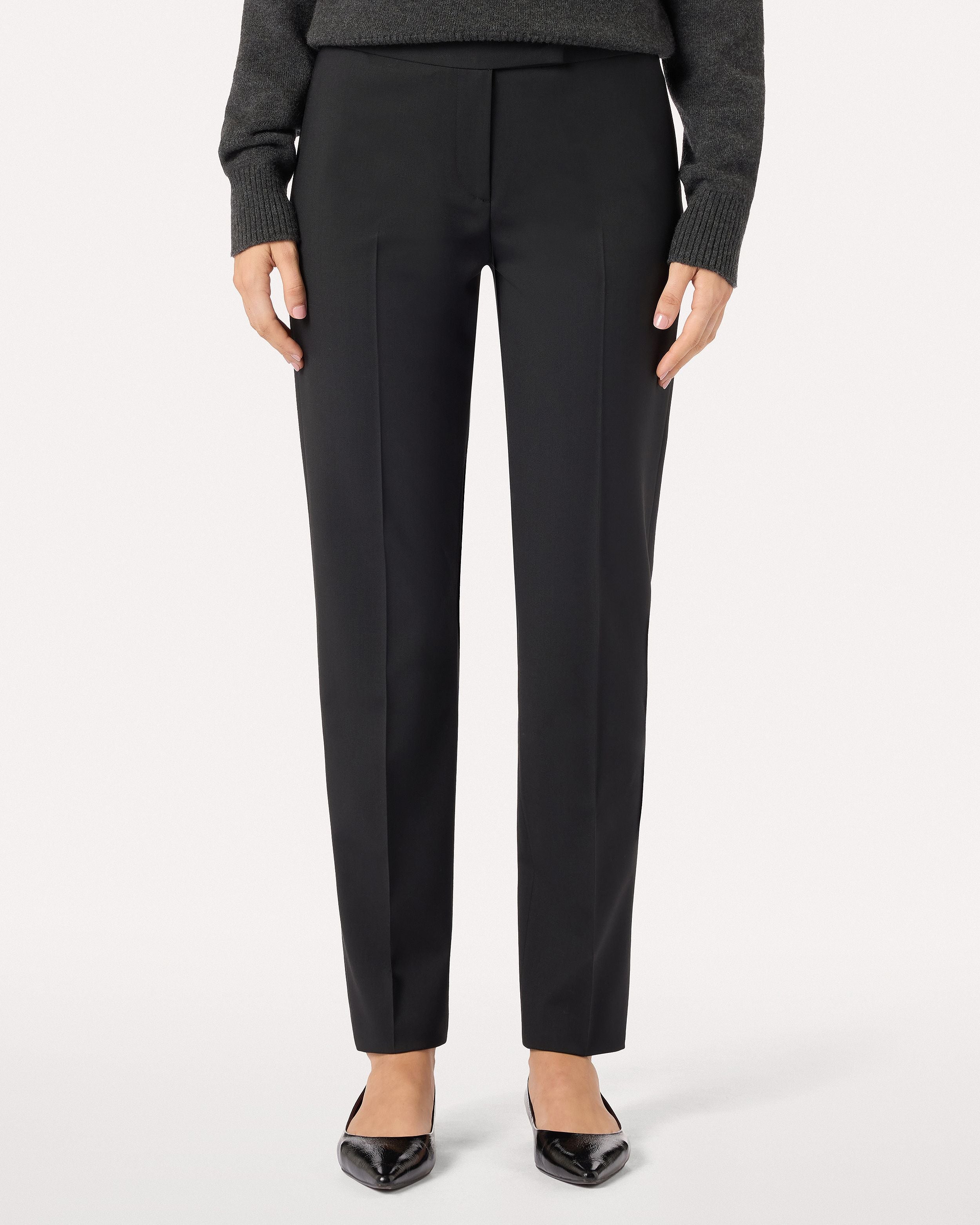 Pantalone nero in gabardine di lana stretch BLACK Lardini 4
