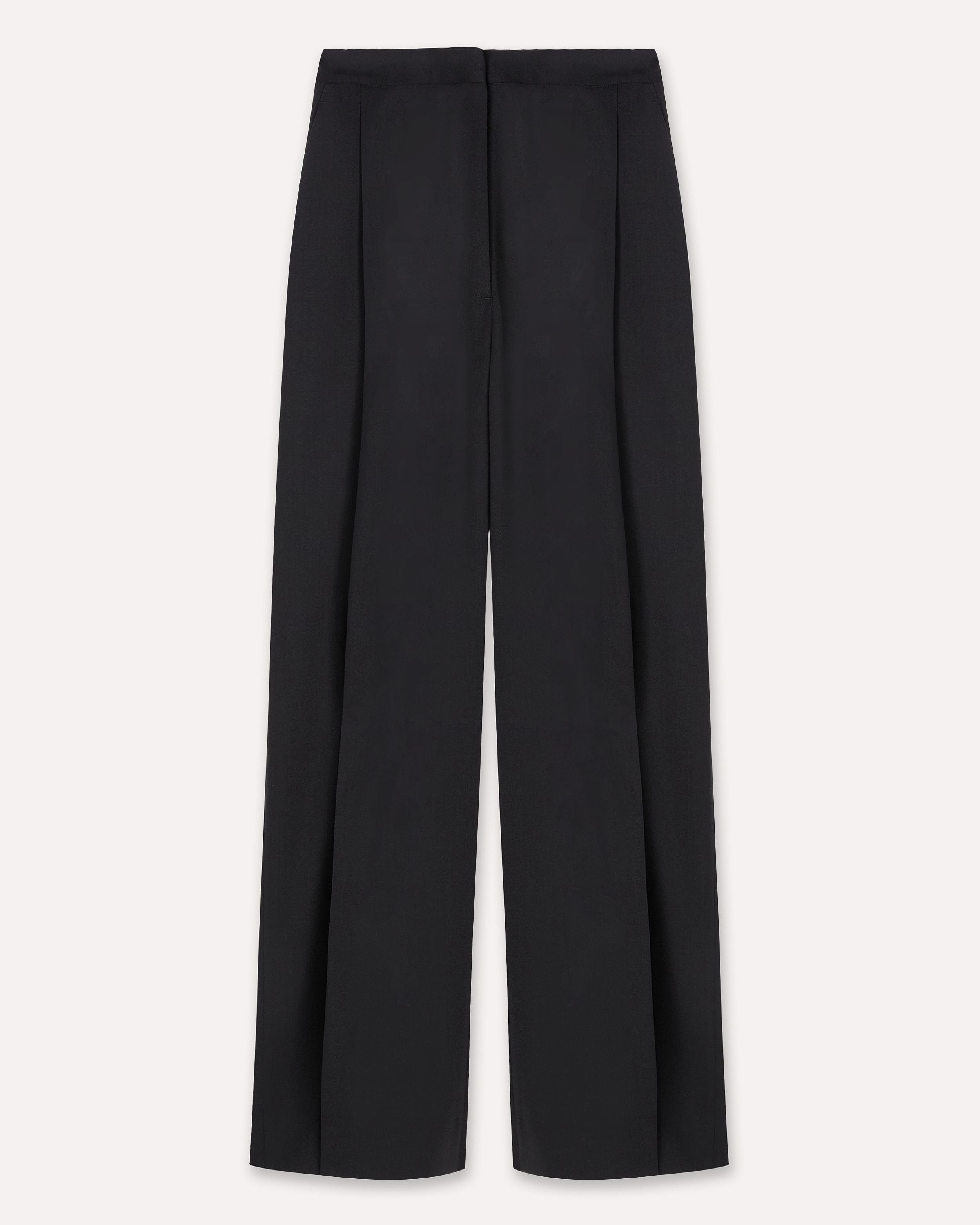 Pantalone ampio nero in gabardine di lana stretch BLACK Lardini 1