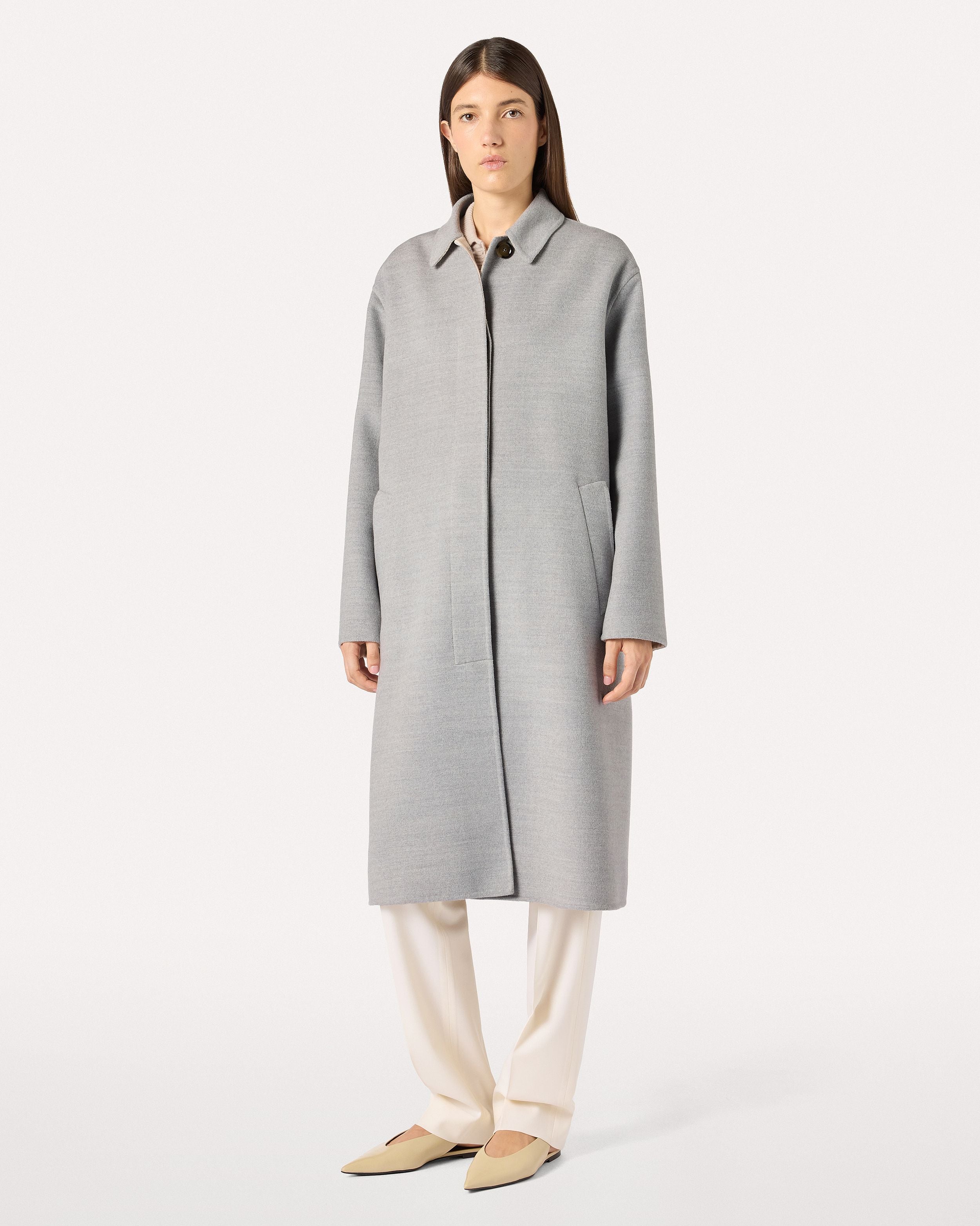 Cappotto monopetto grigio in lana double GREY/BEIGE Lardini 4