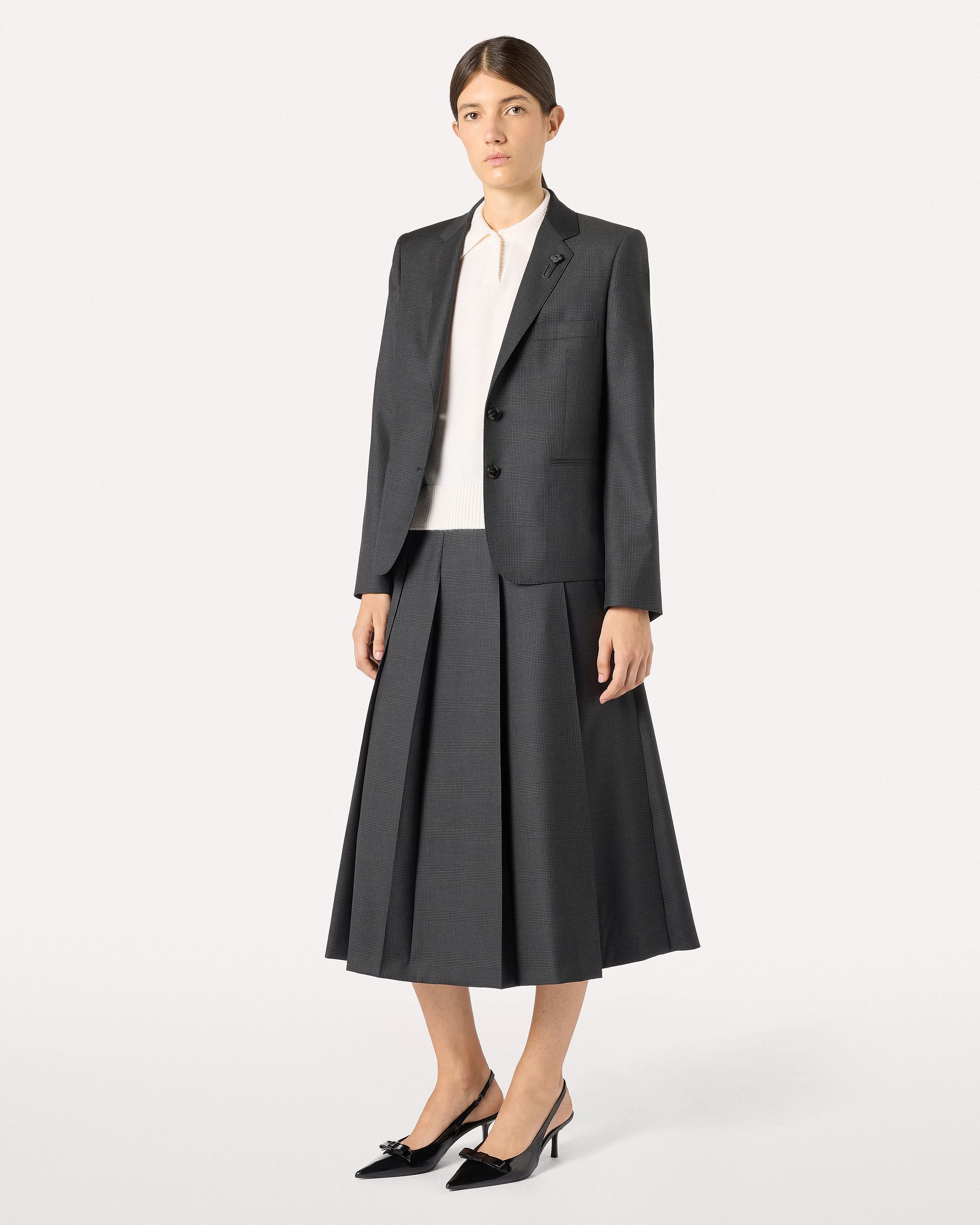 Gonna a pieghe midi color antracite GREY/BLACK Lardini 2