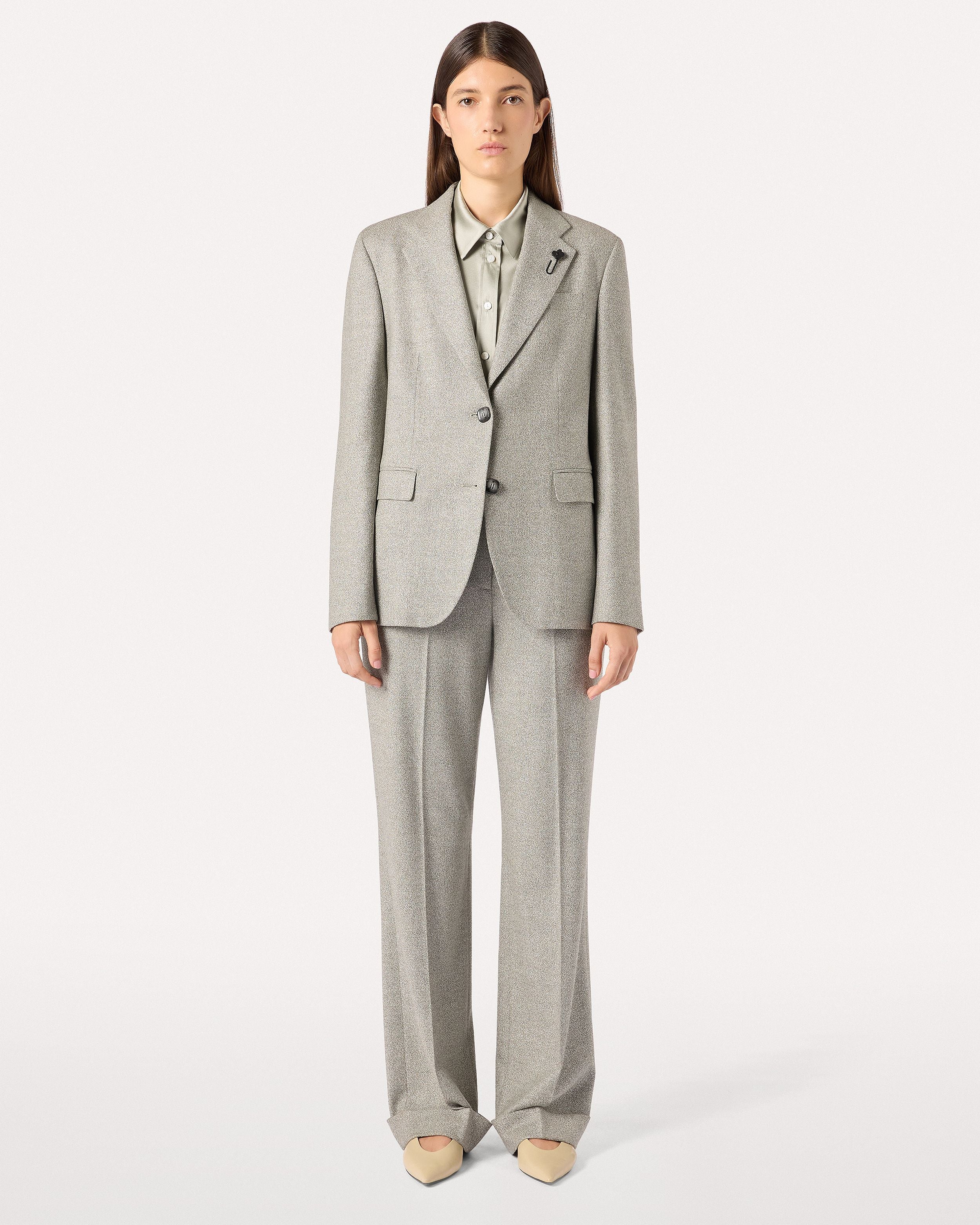 Giacca monopetto grigia in lana viscosa stretch GREEN/BEIGE Lardini 2