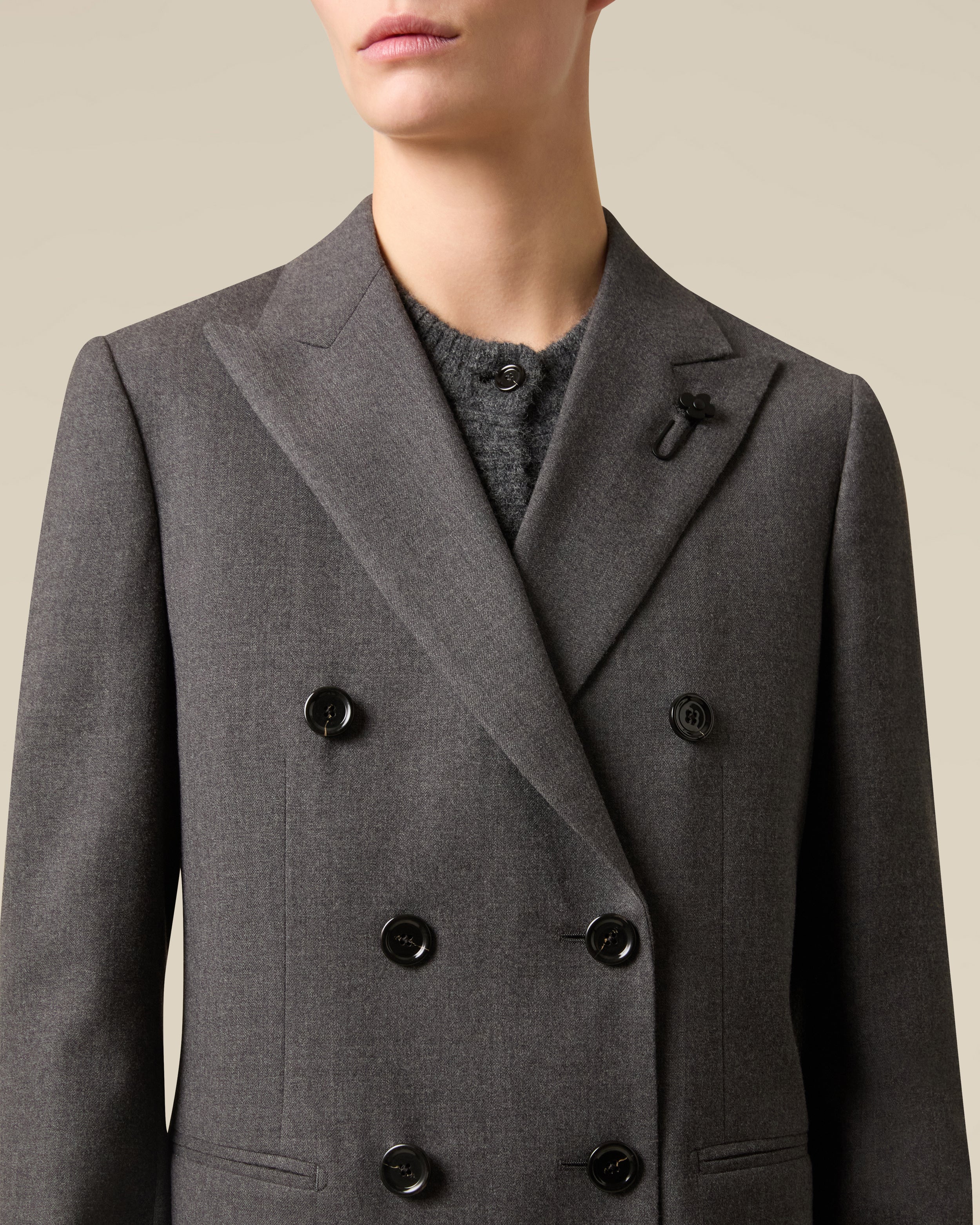 Grey double-breasted blazer GREY Lardini 3