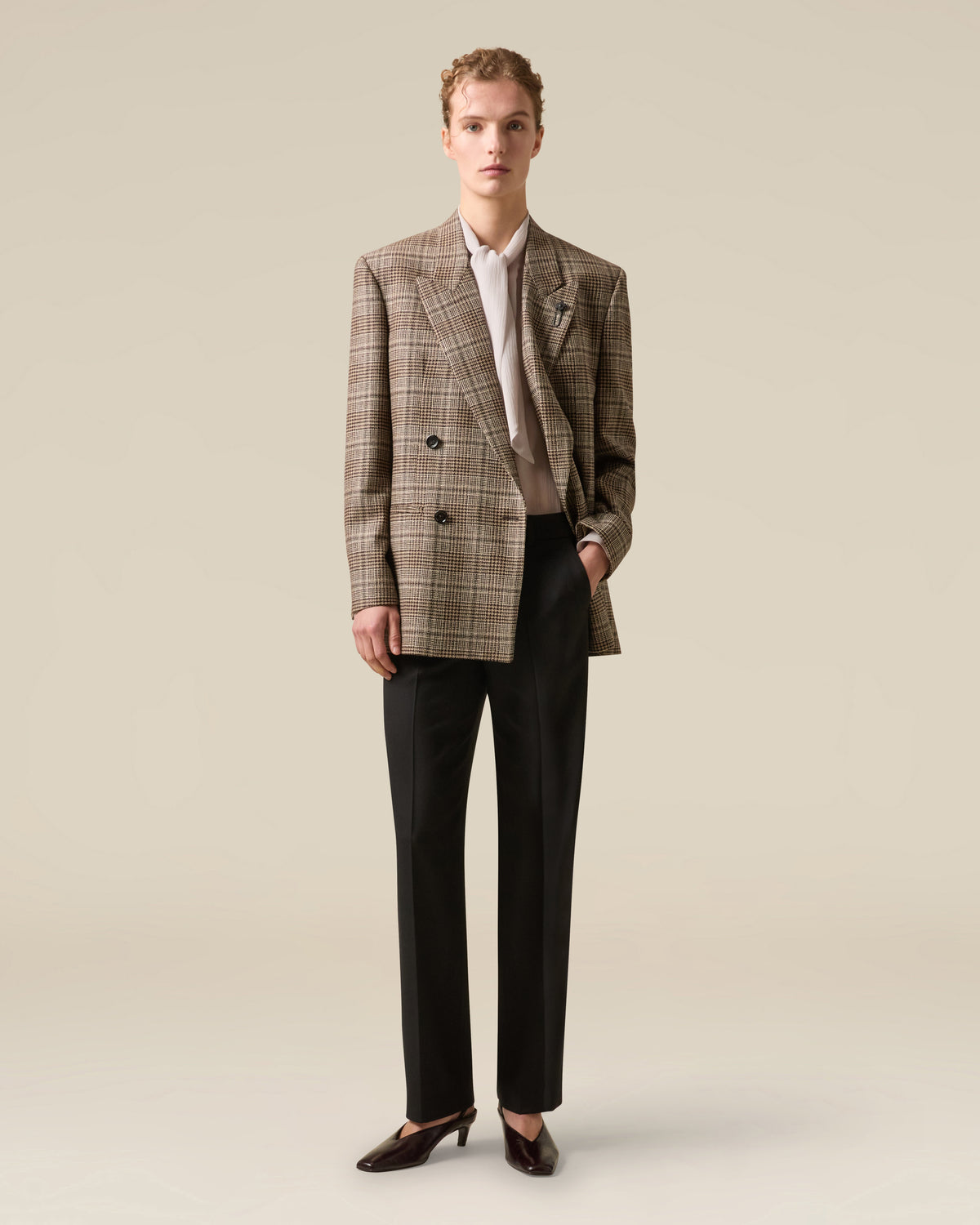 Black wool gabardine trousers BLACK Lardini 2
