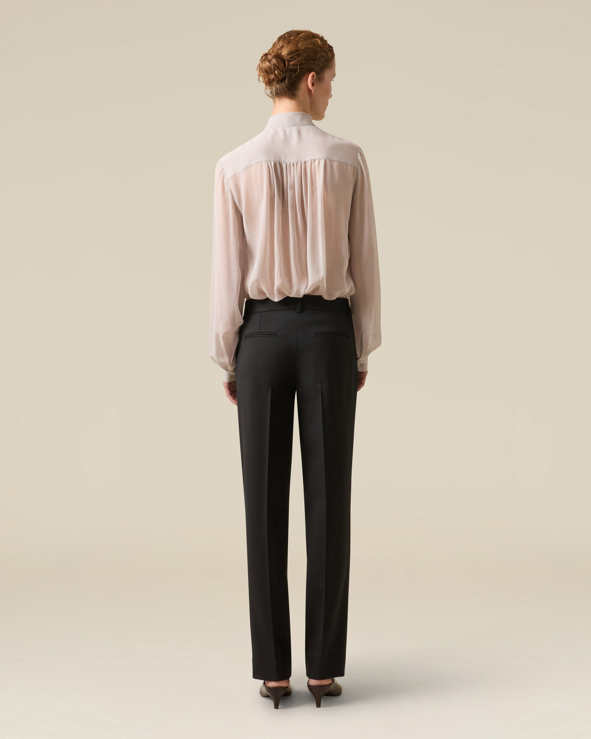 Black wool gabardine trousers BLACK Lardini 5