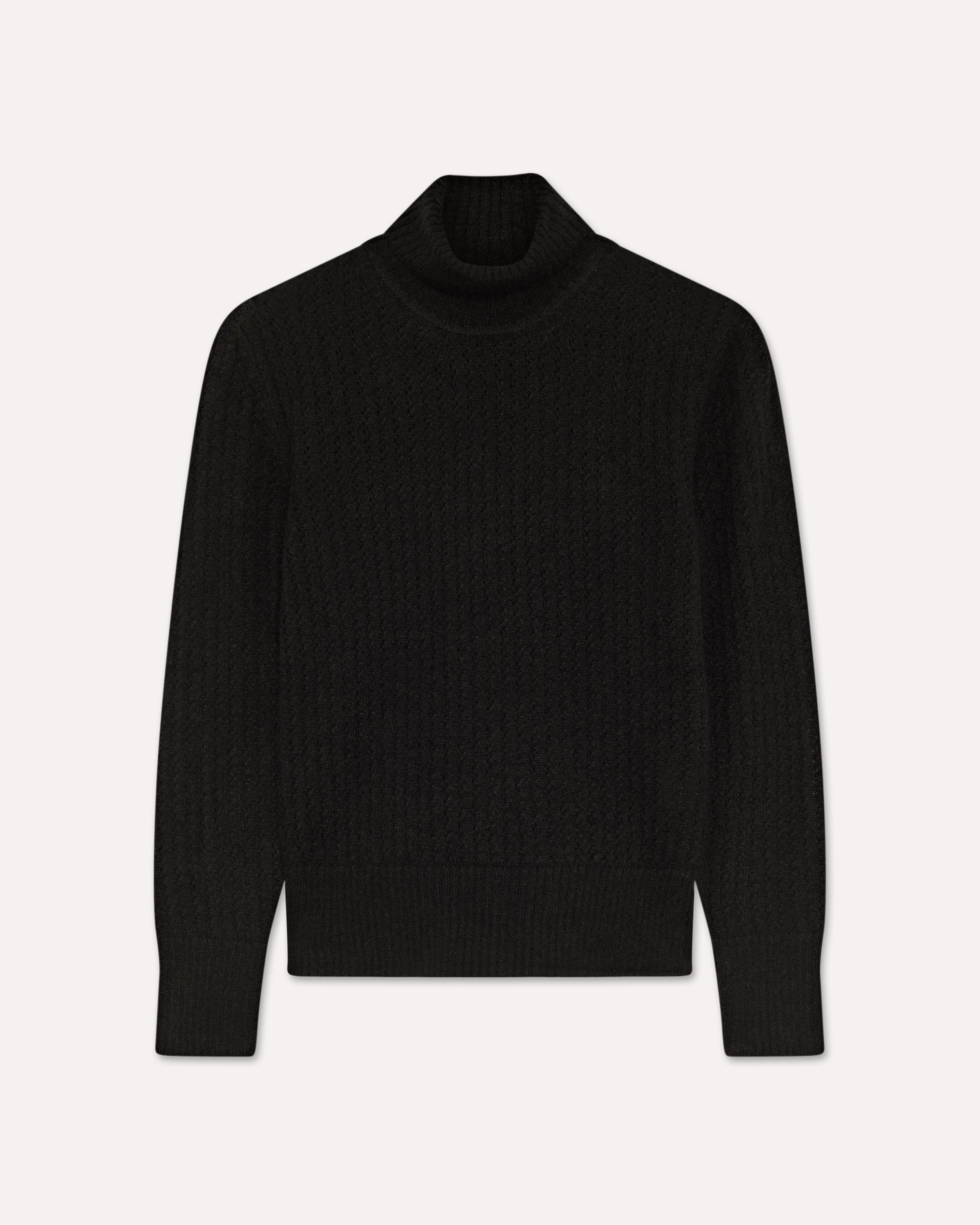 Black turtleneck in wool and alpaca BLACK Lardini 1