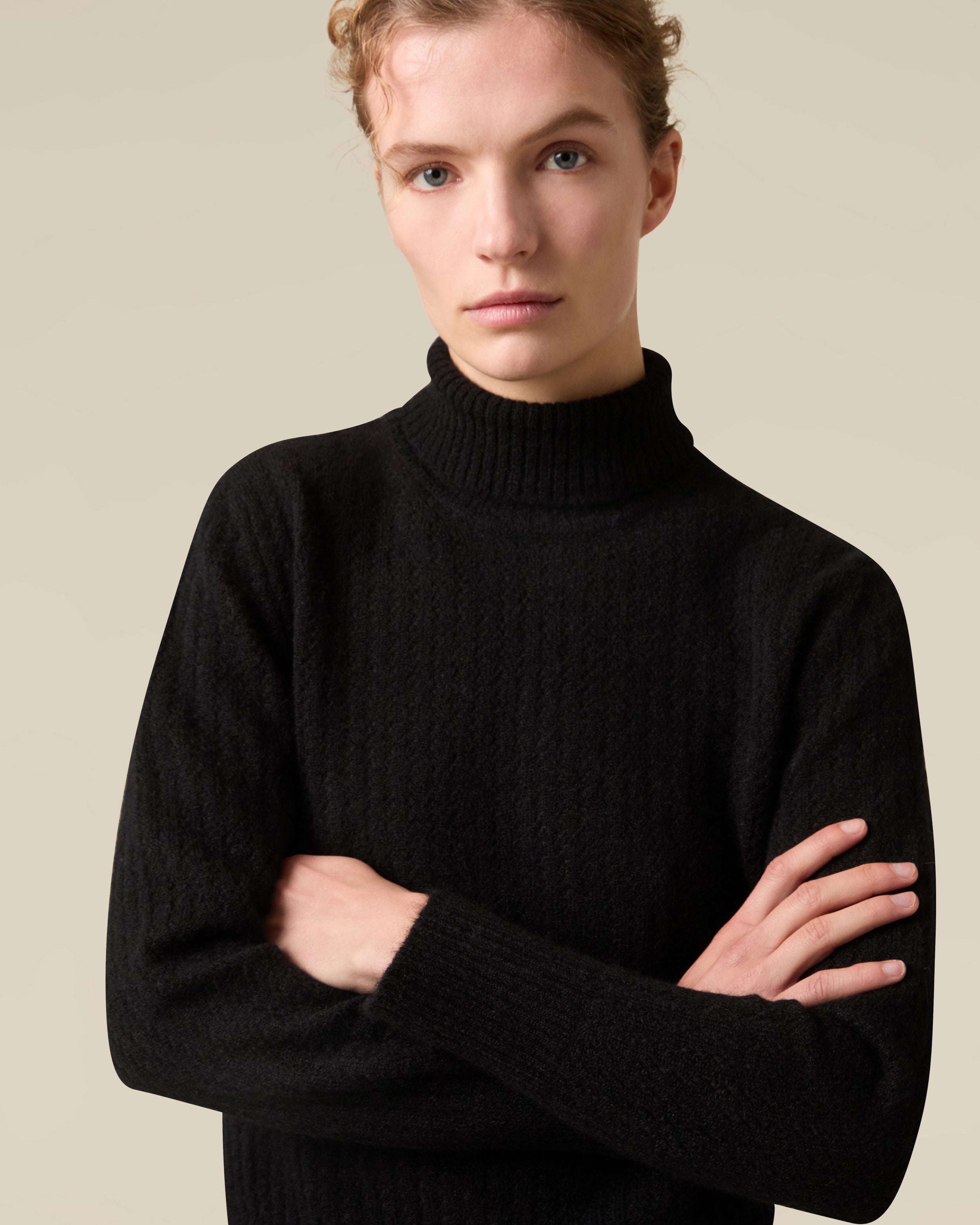 Black turtleneck in wool and alpaca BLACK Lardini 3