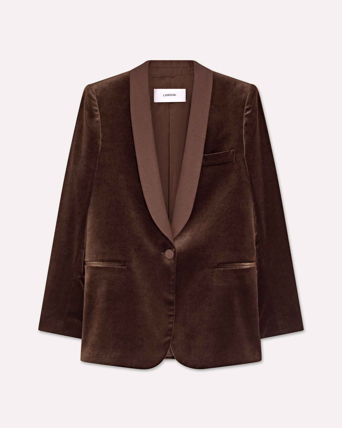 Brown single-breasted velvet jacket BROWN Lardini 1