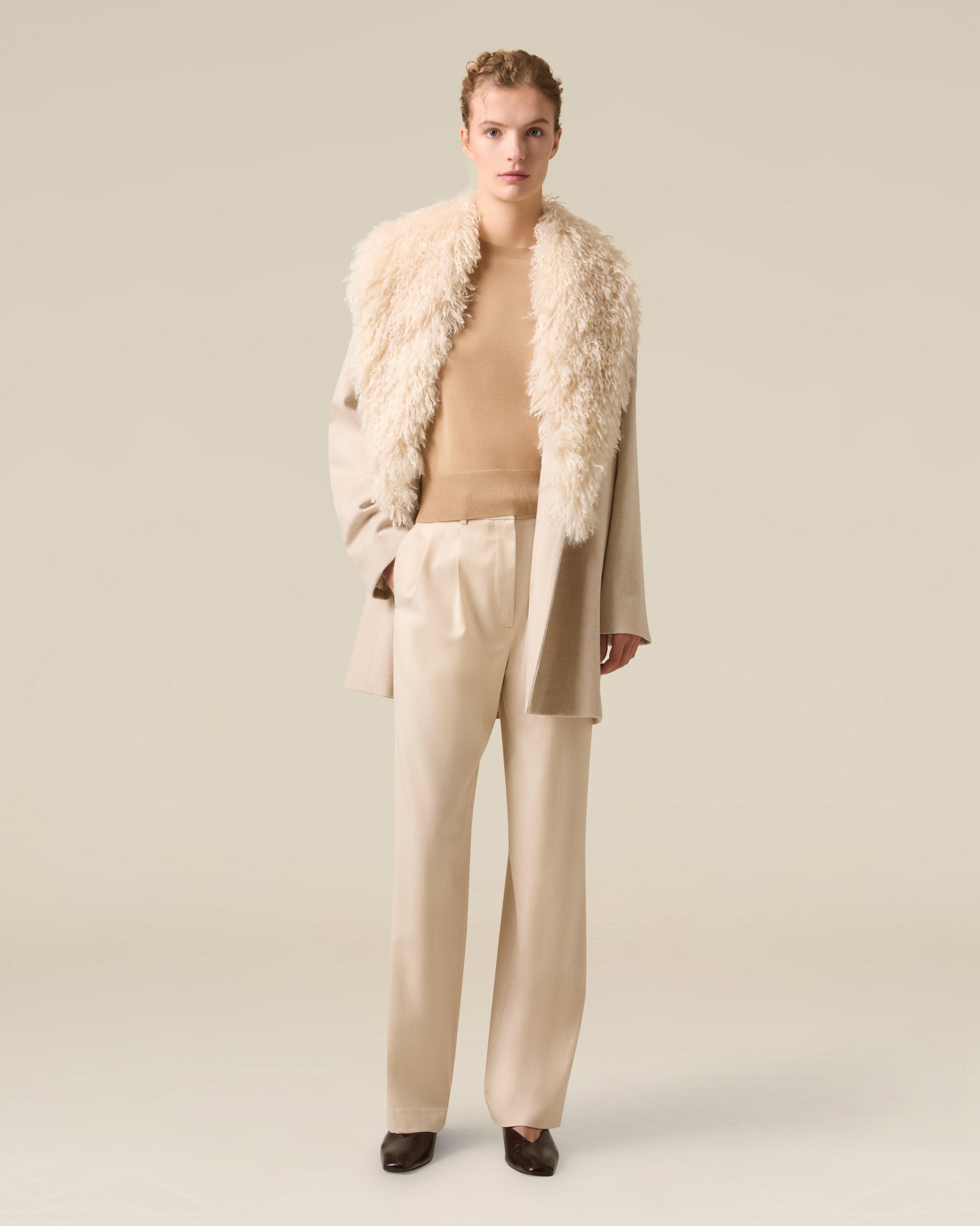 Maglia girocollo beige BEIGE Lardini 2