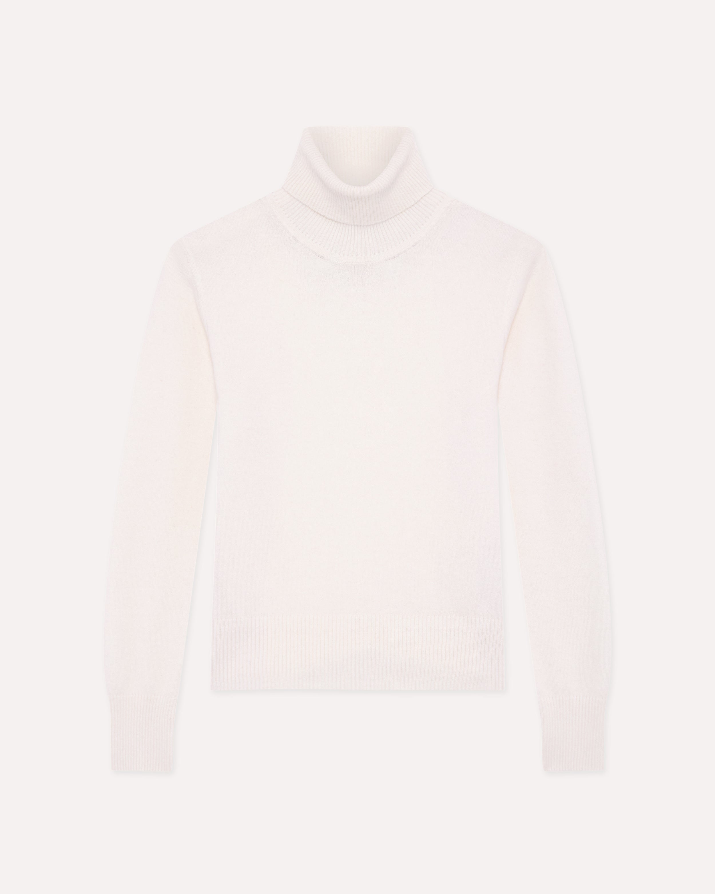 Ivory wool and cashmere turtleneck CREAM Lardini 1