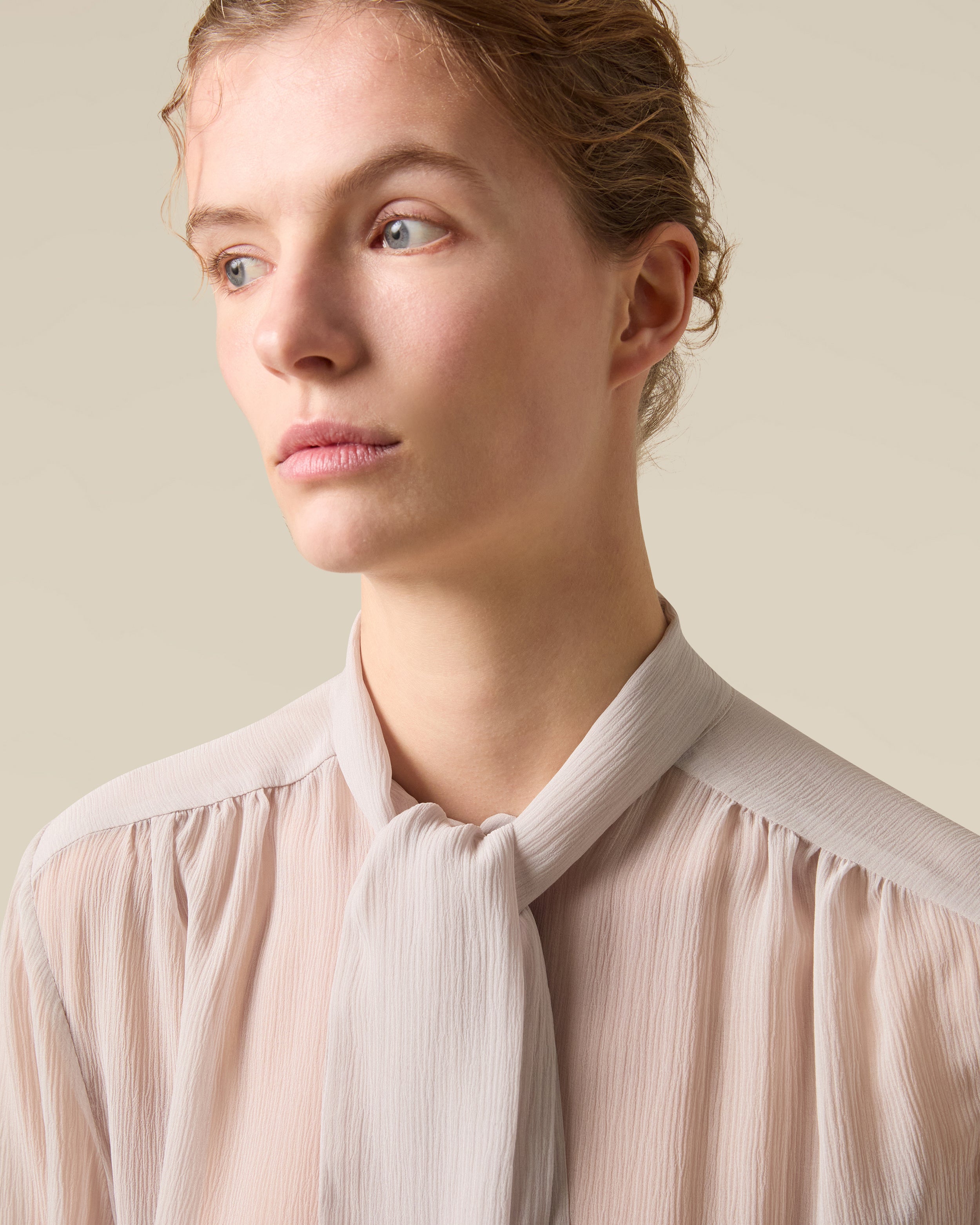 Grey silk crepon shirt GREY Lardini 3