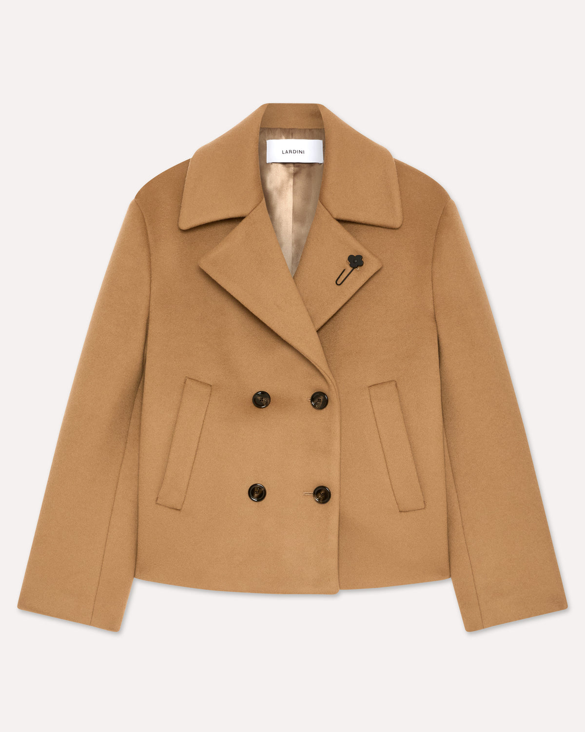 Short beige peacoat HAZELNUT Lardini 1