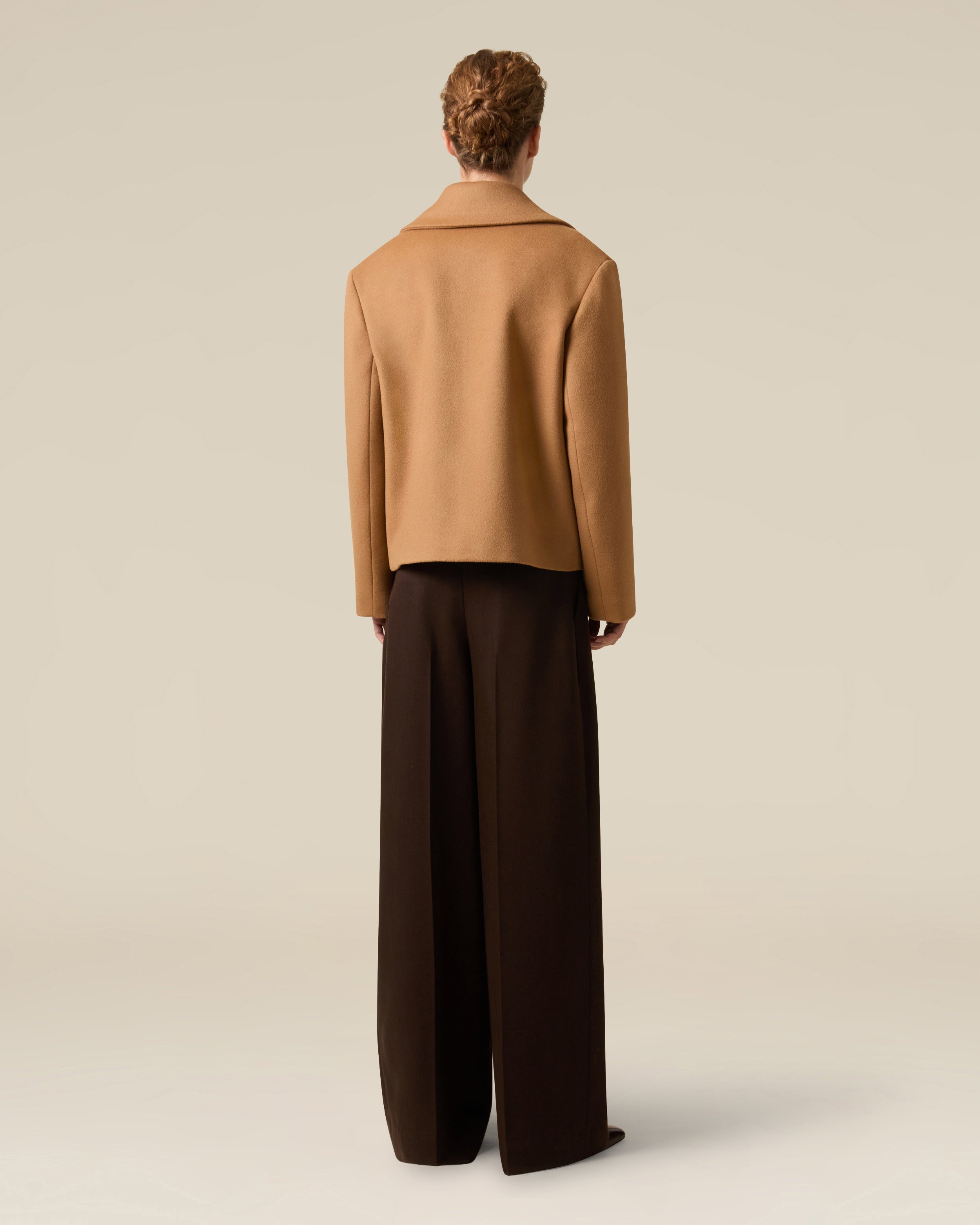 Short beige peacoat HAZELNUT Lardini 5