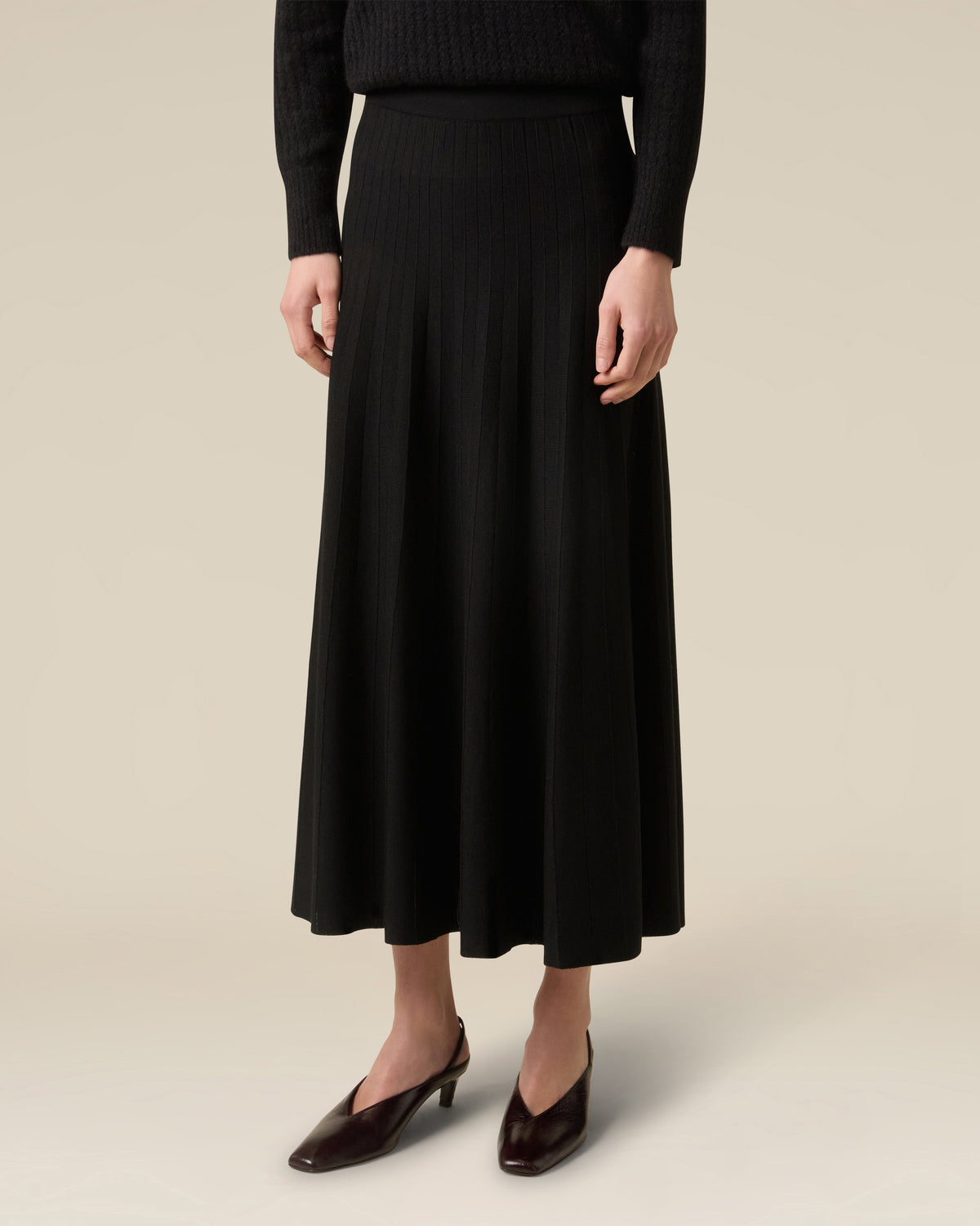 Gonna midi nera BLACK Lardini 4