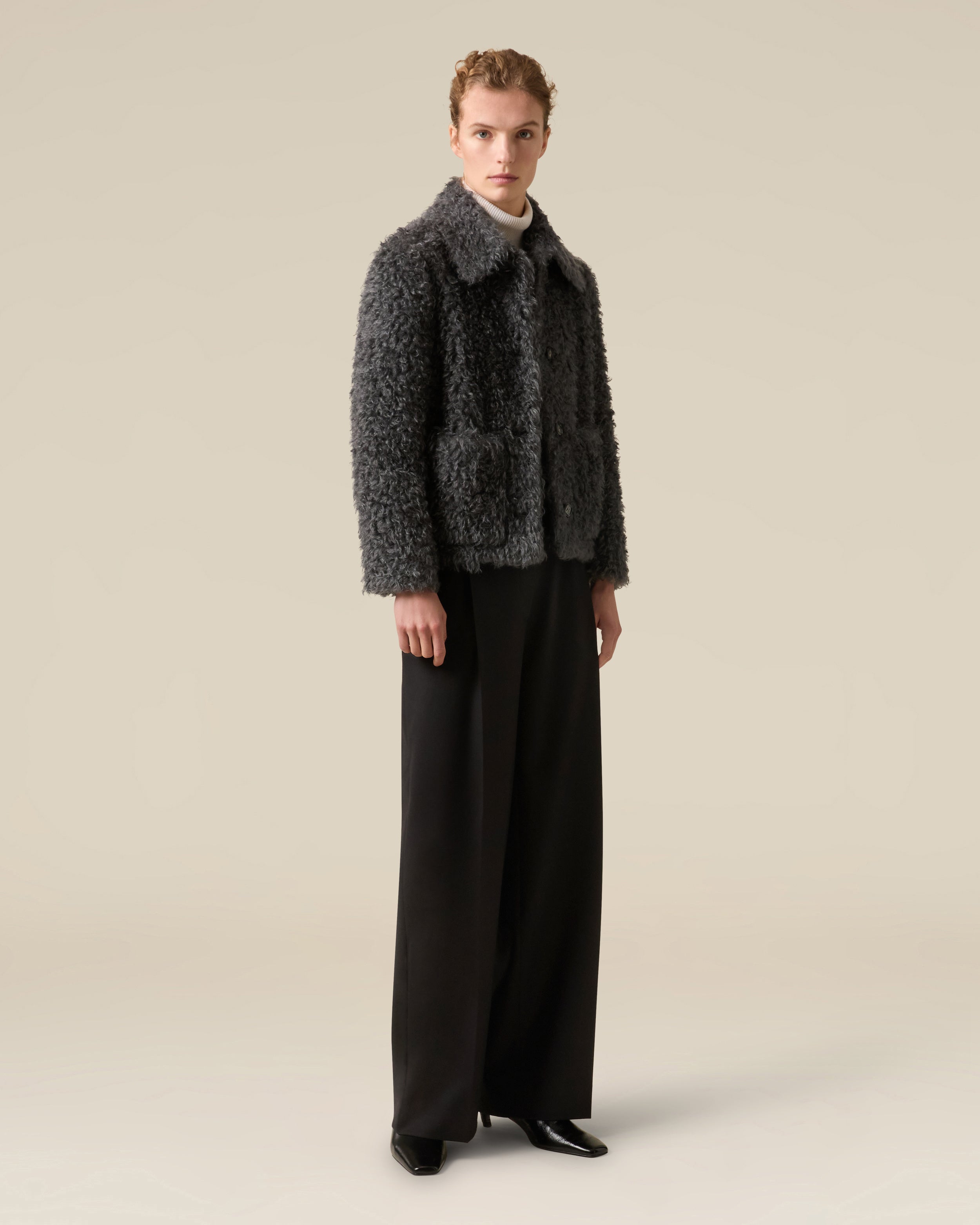 Short grey coat GREY Lardini 2