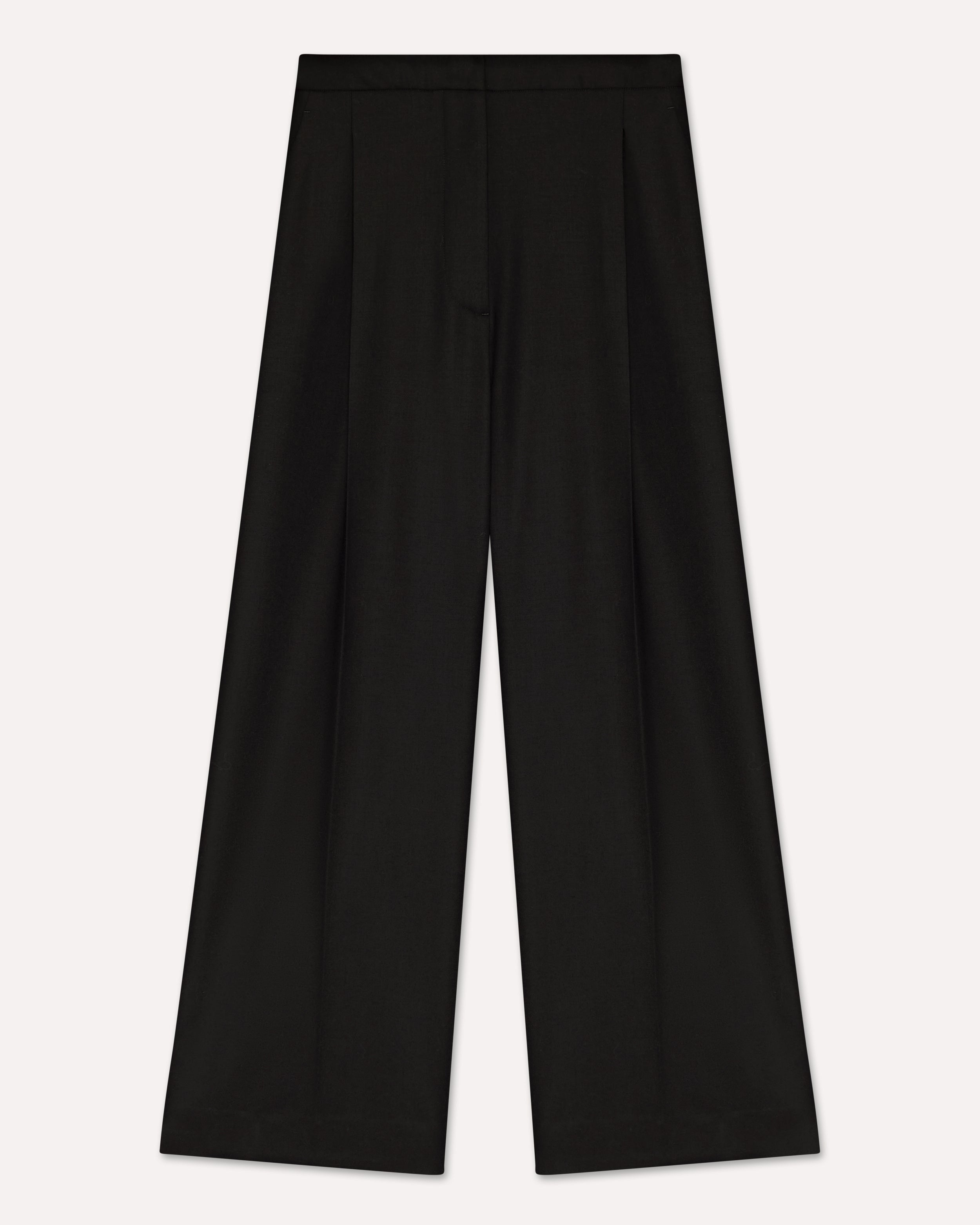 Black flannel trousers BLACK Lardini 1
