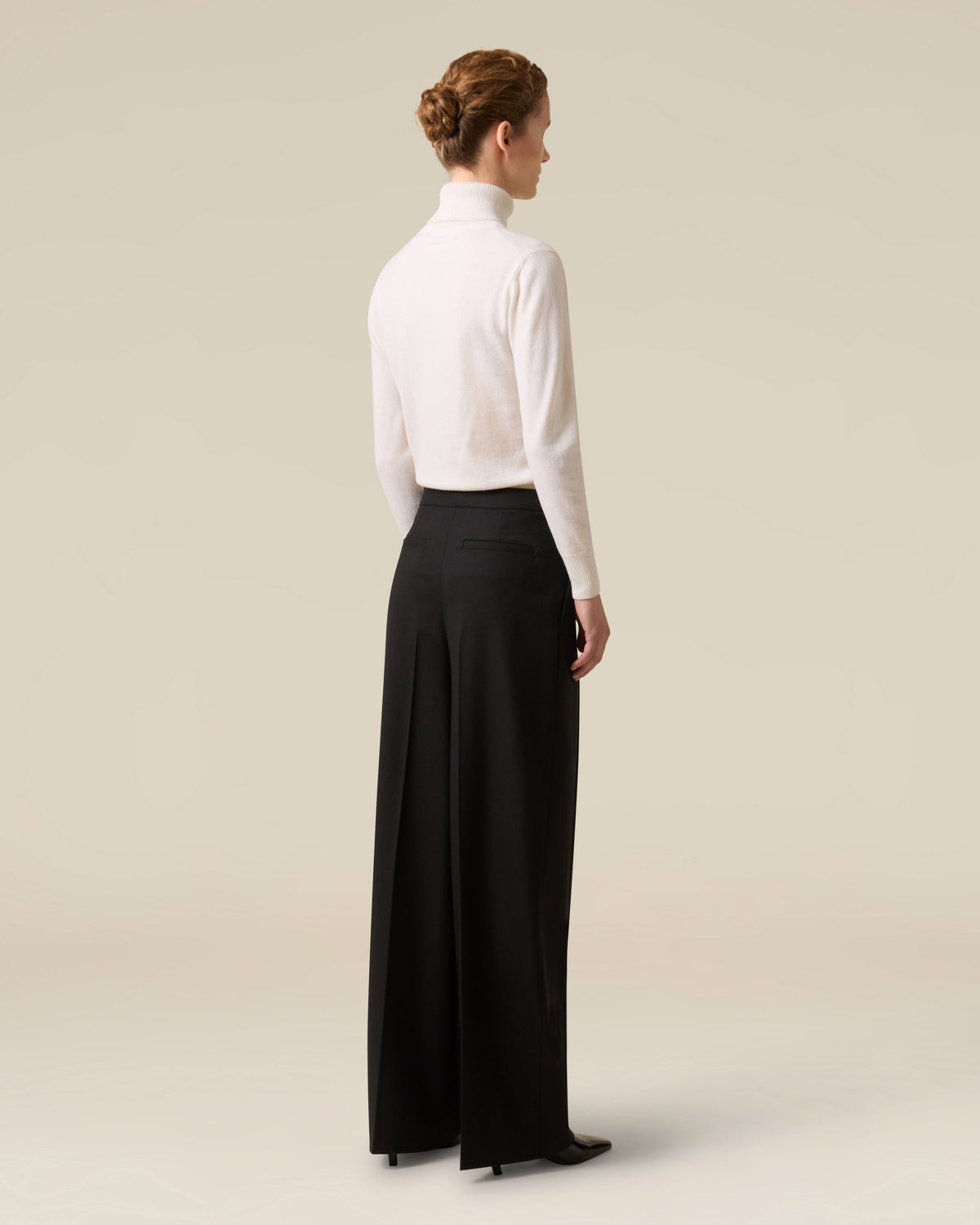 Black flannel trousers BLACK Lardini 5