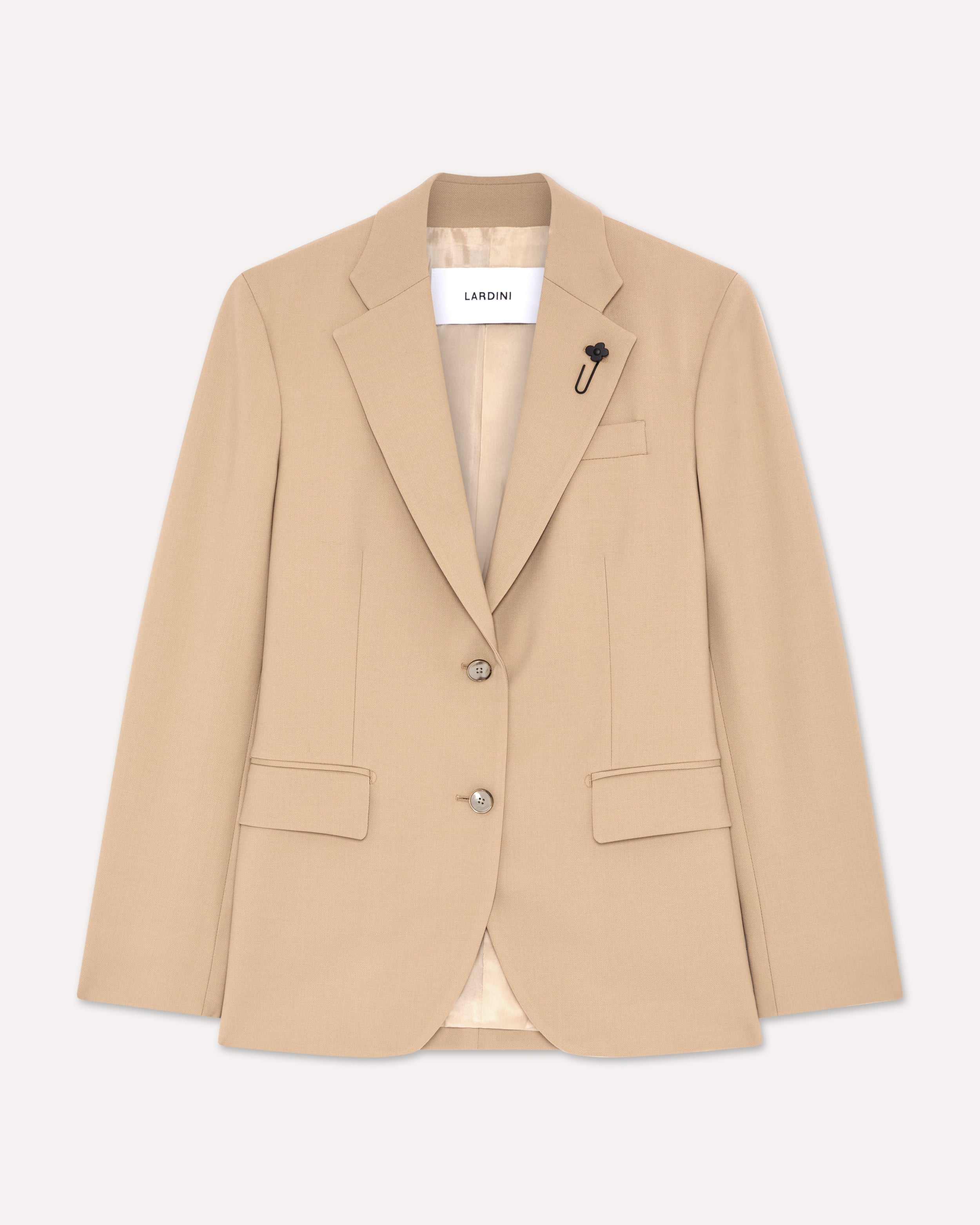 Beige wool gabardine blazer BEIGE Lardini 1