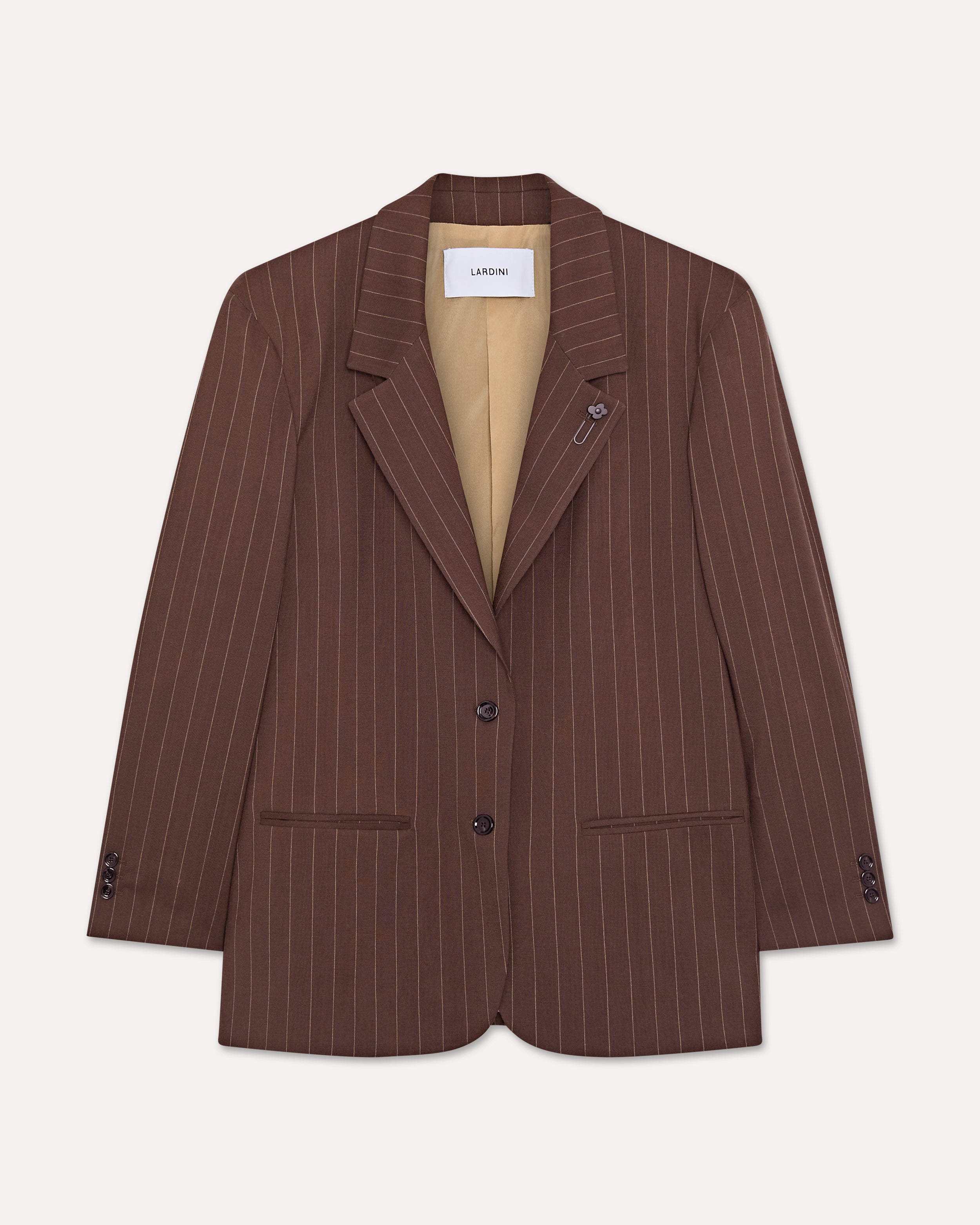 Brown gabardine blazer BROWN/BEIGE Lardini
