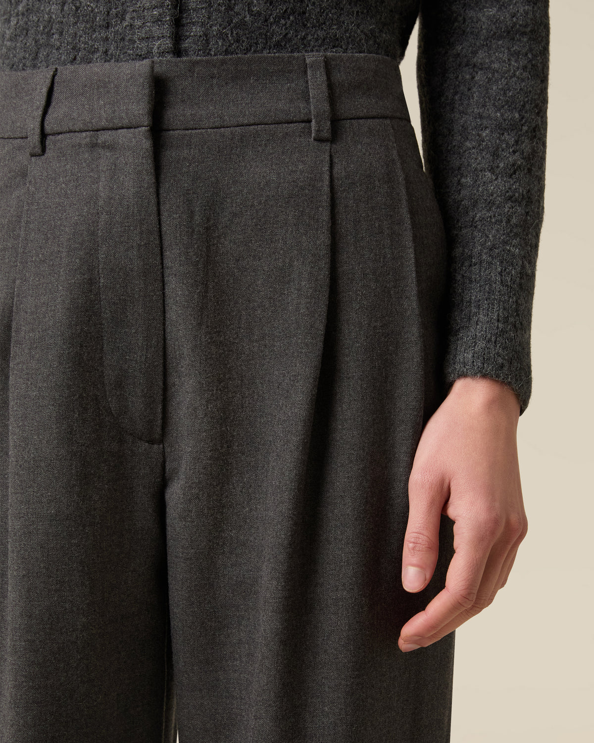 Grey flannel trousers GREY Lardini 3