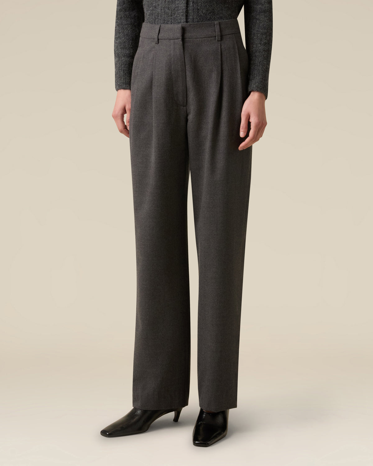 Grey flannel trousers GREY Lardini 4