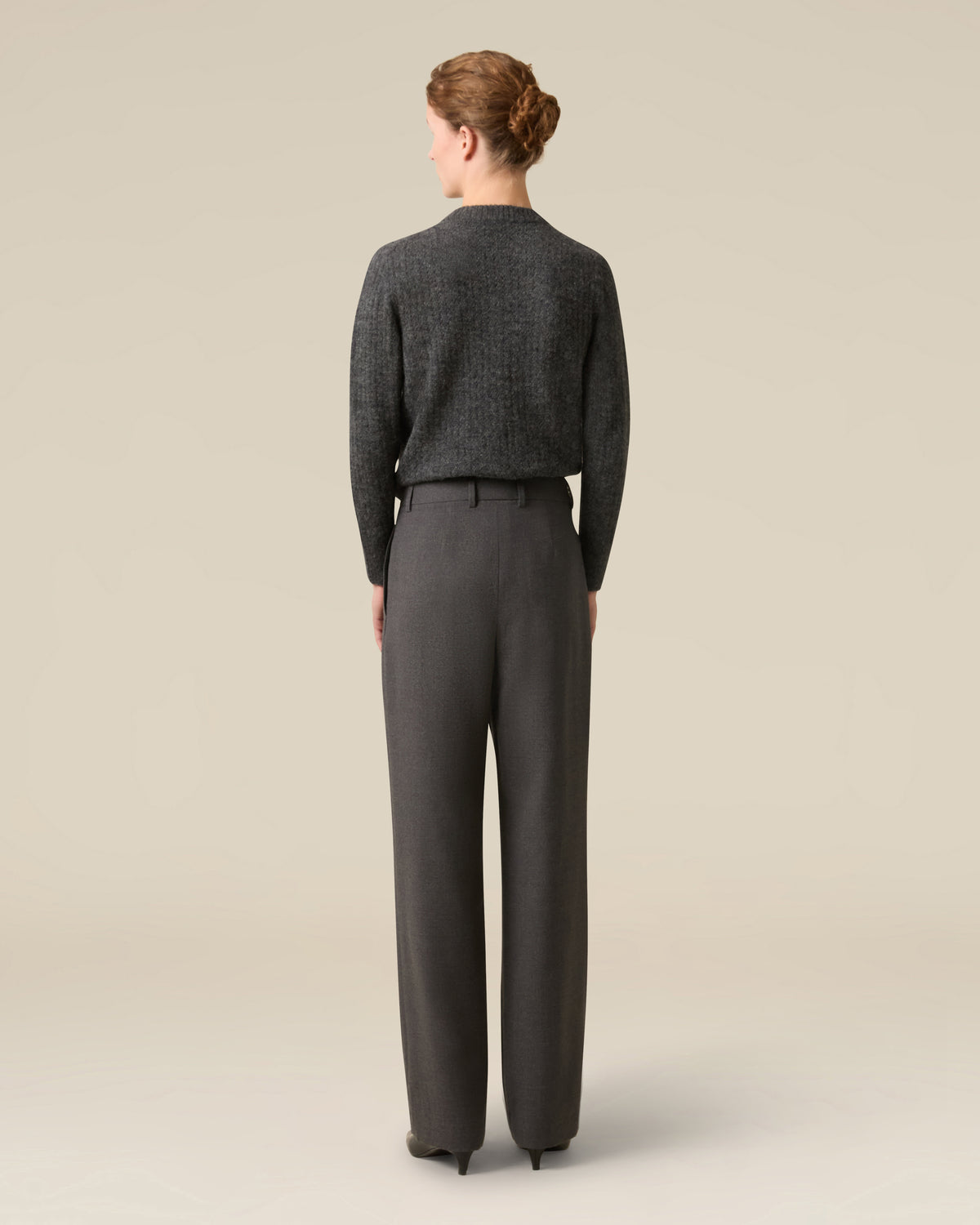 Grey flannel trousers GREY Lardini 5