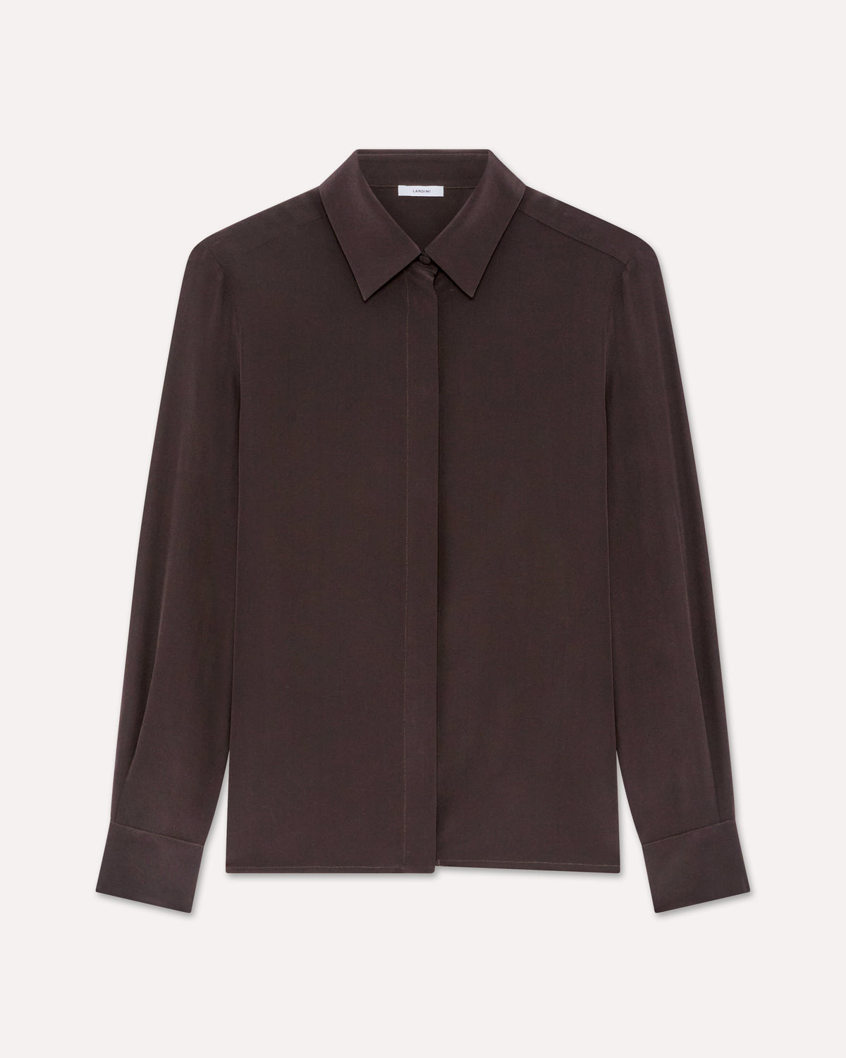 Camicia in seta marrone BROWN Lardini 1