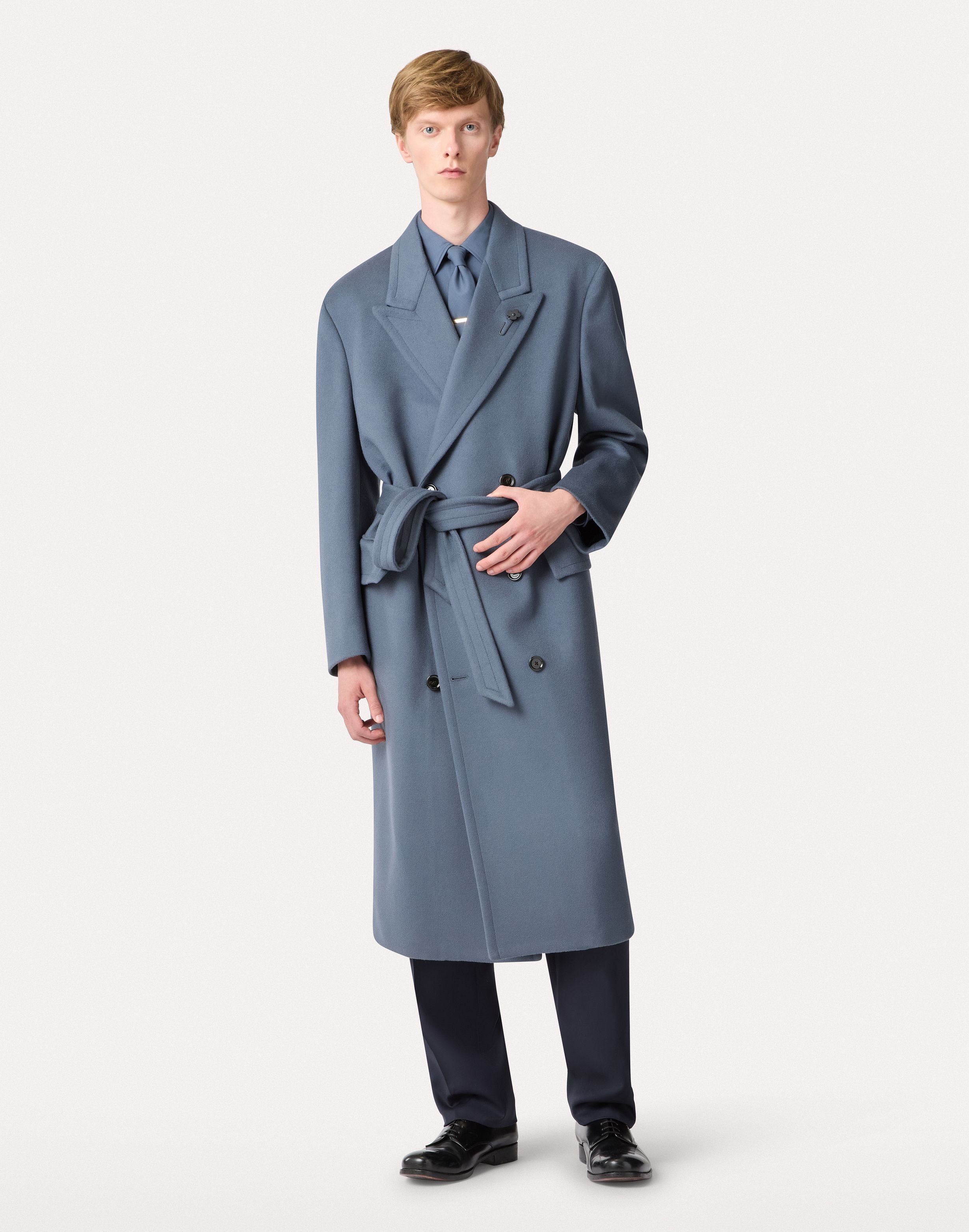 Cappotto avio doppiopetto in lana AIR FORCE BLUE Lardini 2