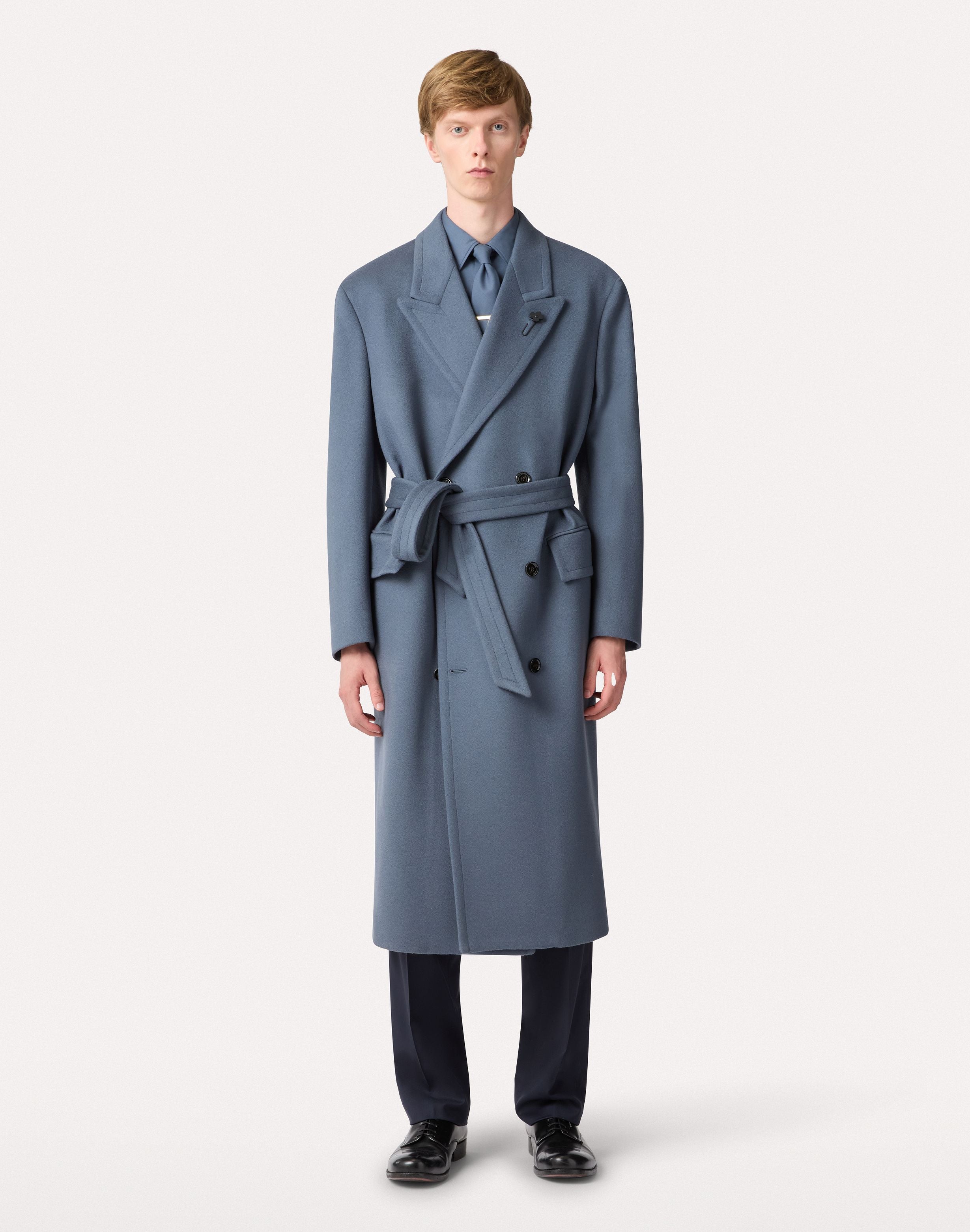 Cappotto avio doppiopetto in lana AIR FORCE BLUE Lardini 4