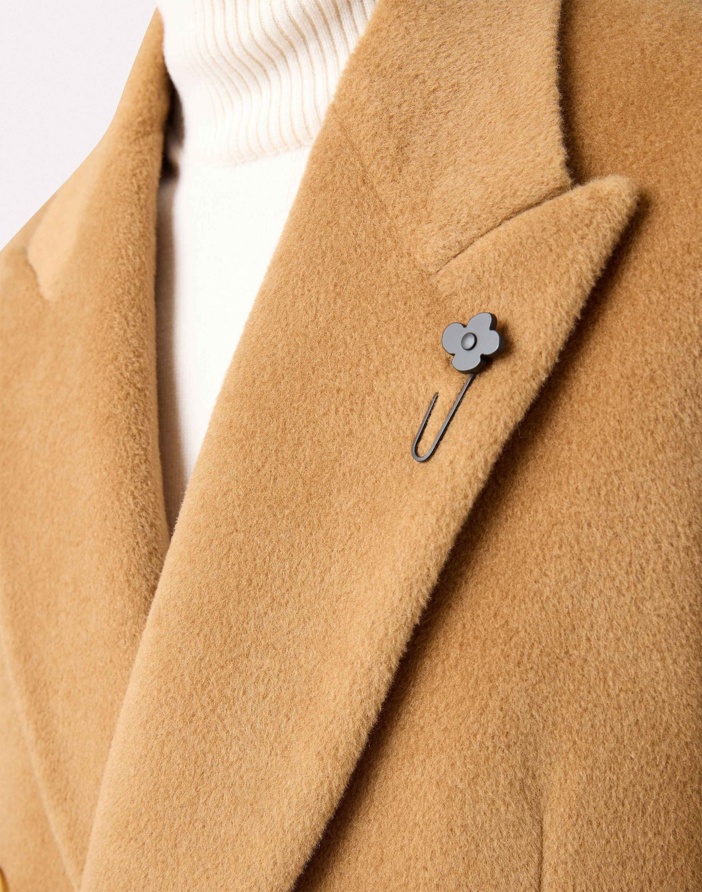Cappotto doppiopetto nocciola in lana HAZELNUT Lardini 3