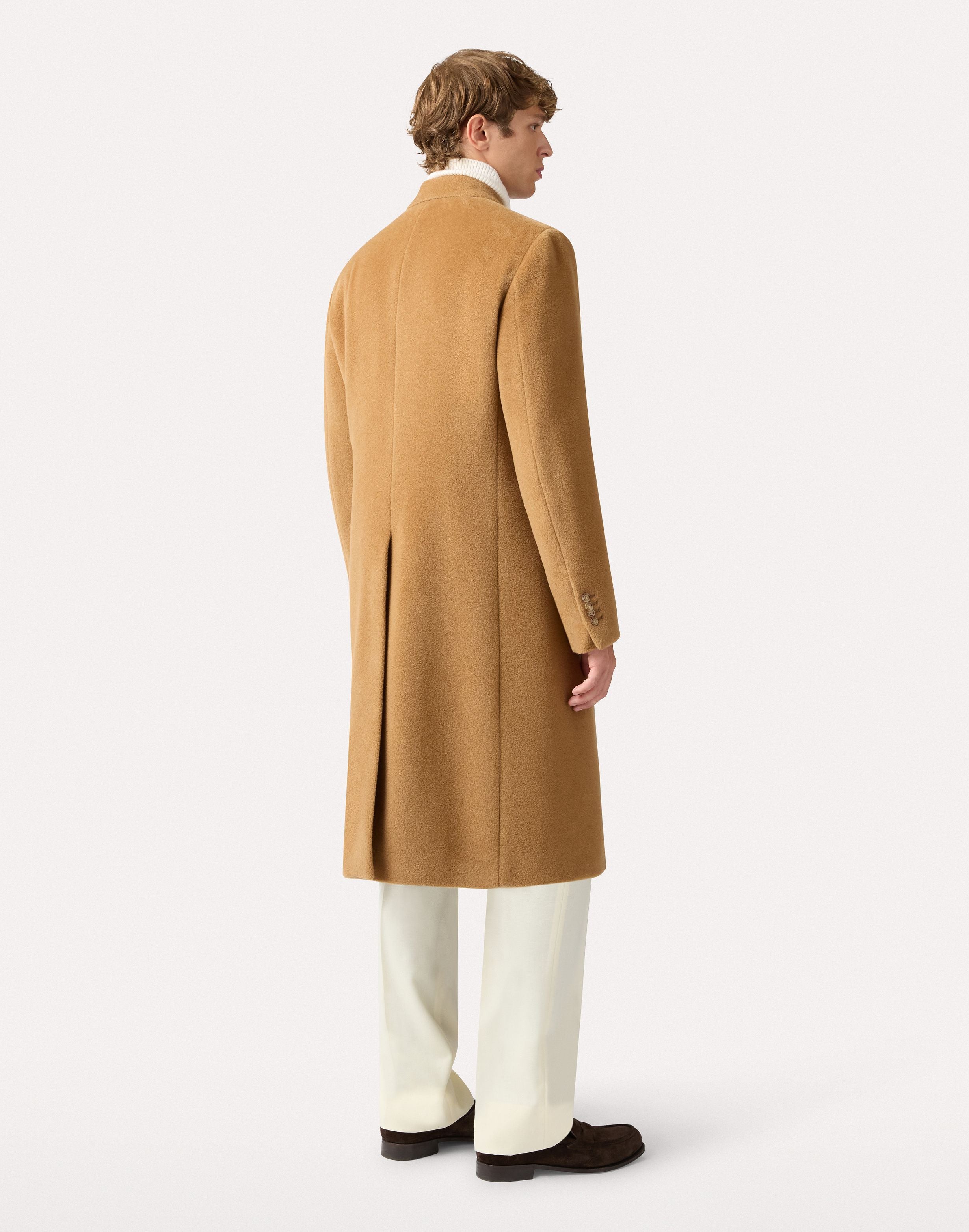 Cappotto doppiopetto nocciola in lana HAZELNUT Lardini 5