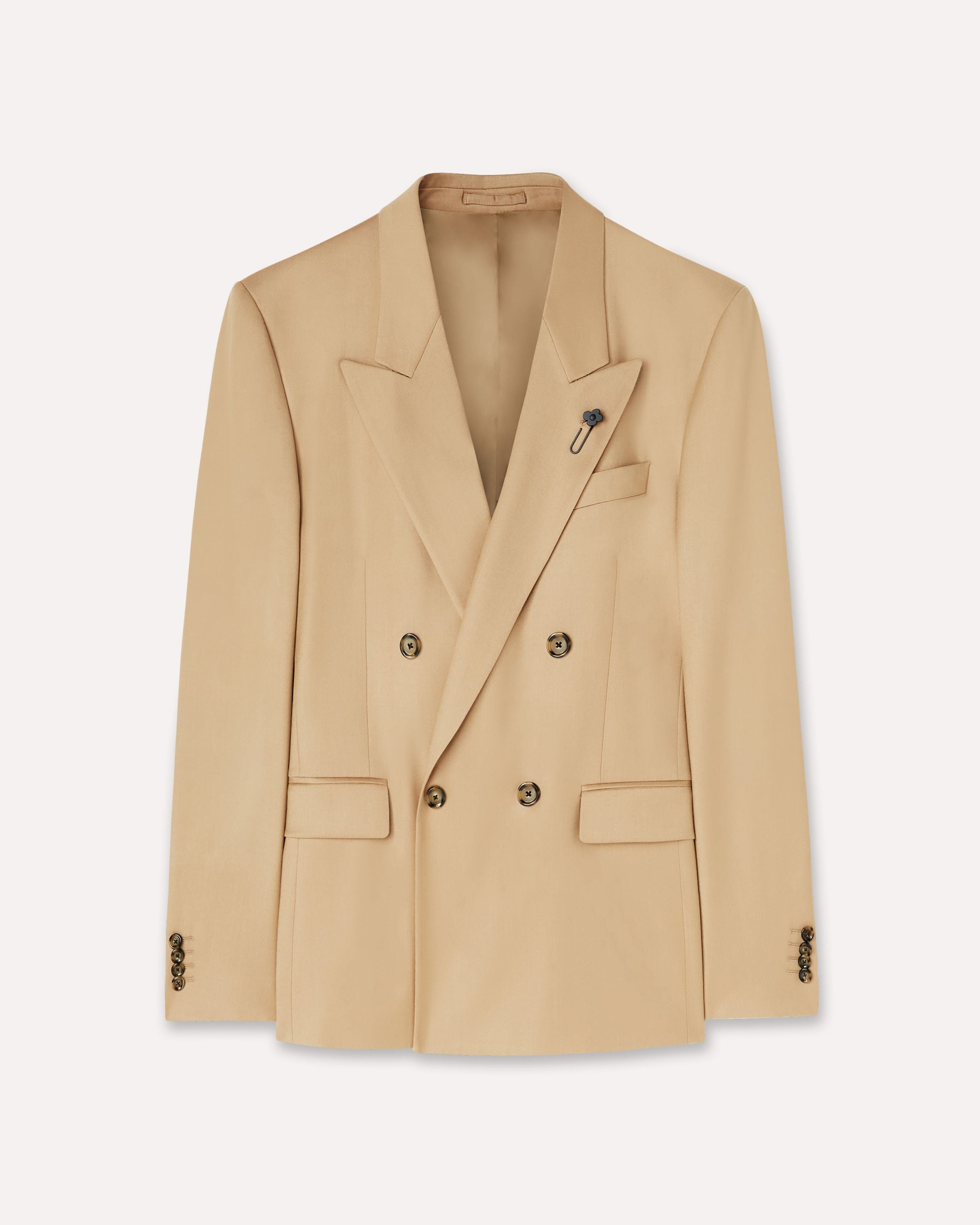 Giacca doppiopetto cammello in flanella stretch CAMEL Lardini 1