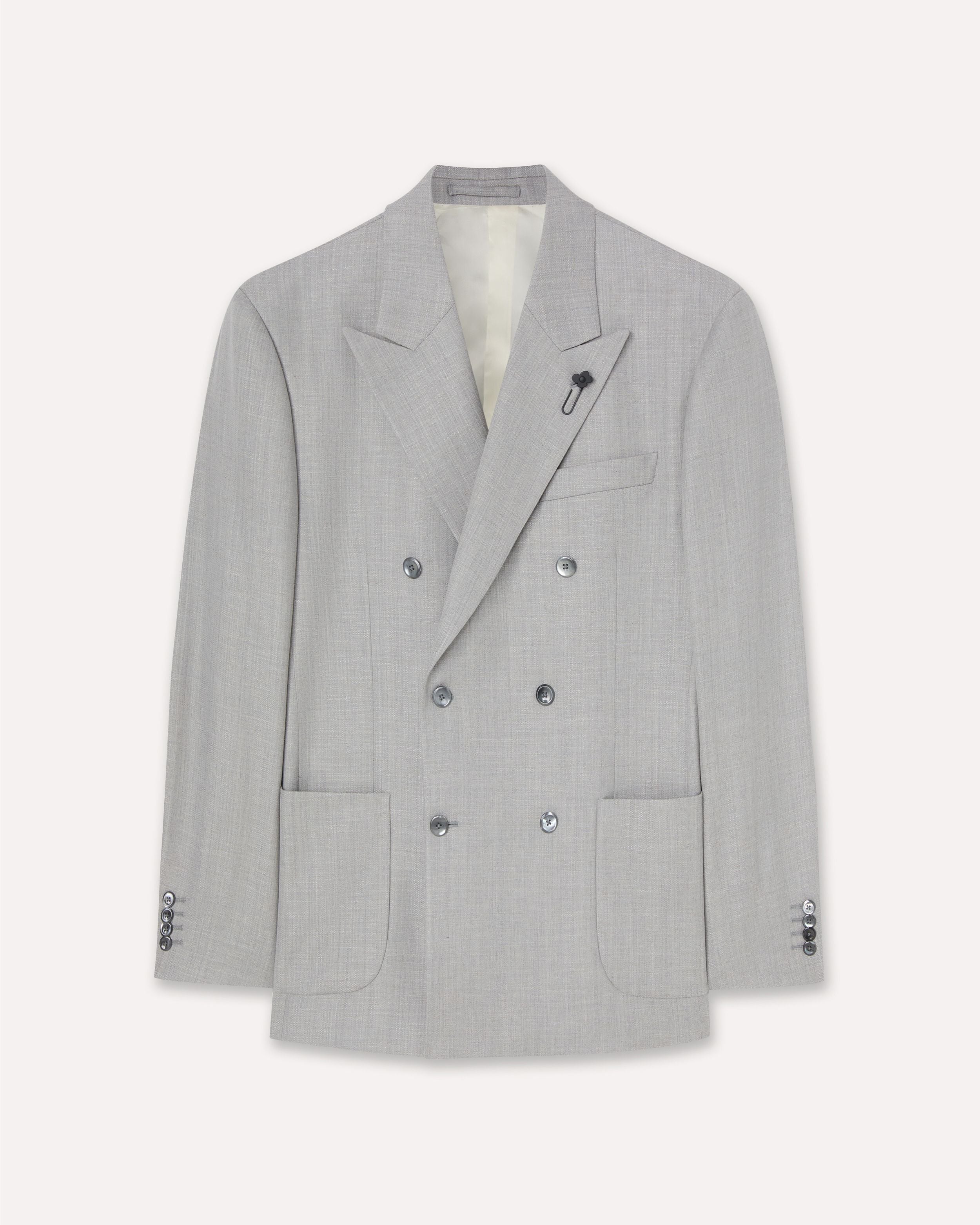 Giacca doppiopetto grigia in twill GREY Lardini
