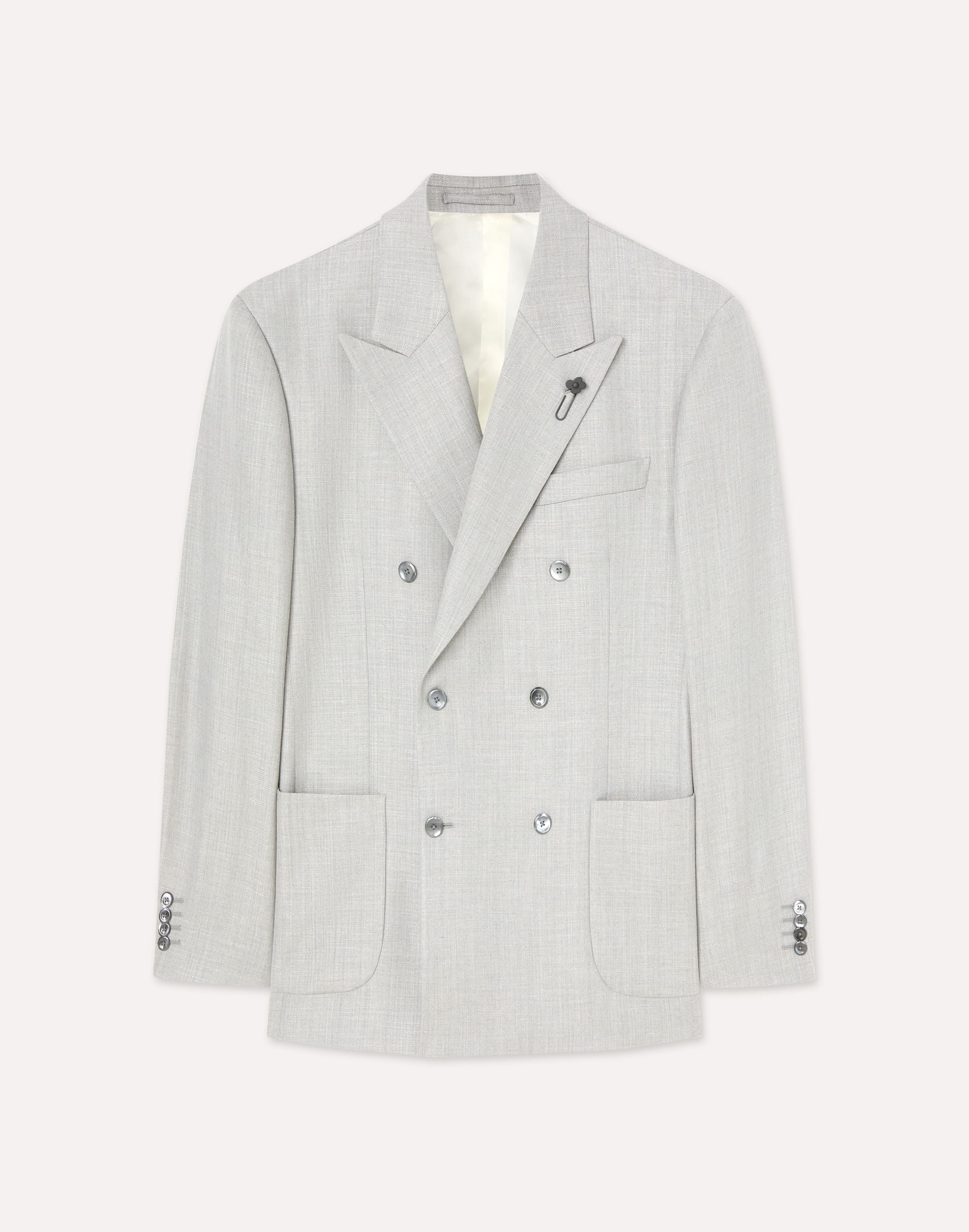 Double-breasted jacket in grey twill GREY Lardini 1