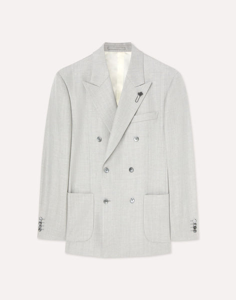 Costume 2 Pièces Homme En Laine D'Italie - Coupe Croisée Grise - Taille 46 à 60 - Neuf Avec étiquettes