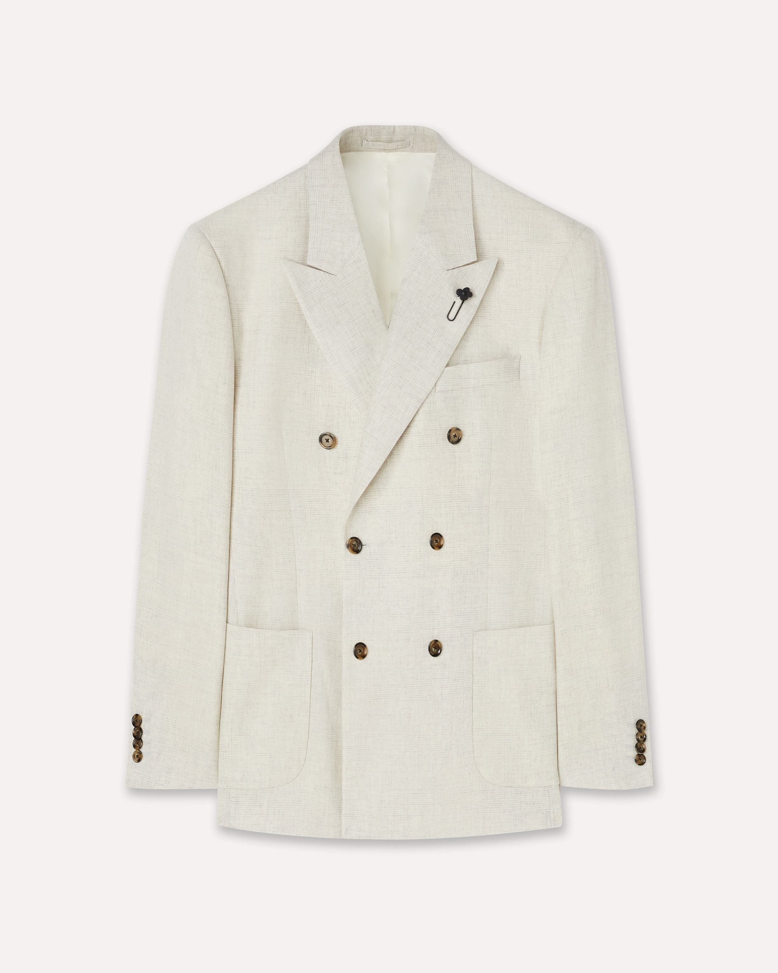 Giacca doppiopetto panna in lana e cashmere CREAM/BEIGE Lardini 1