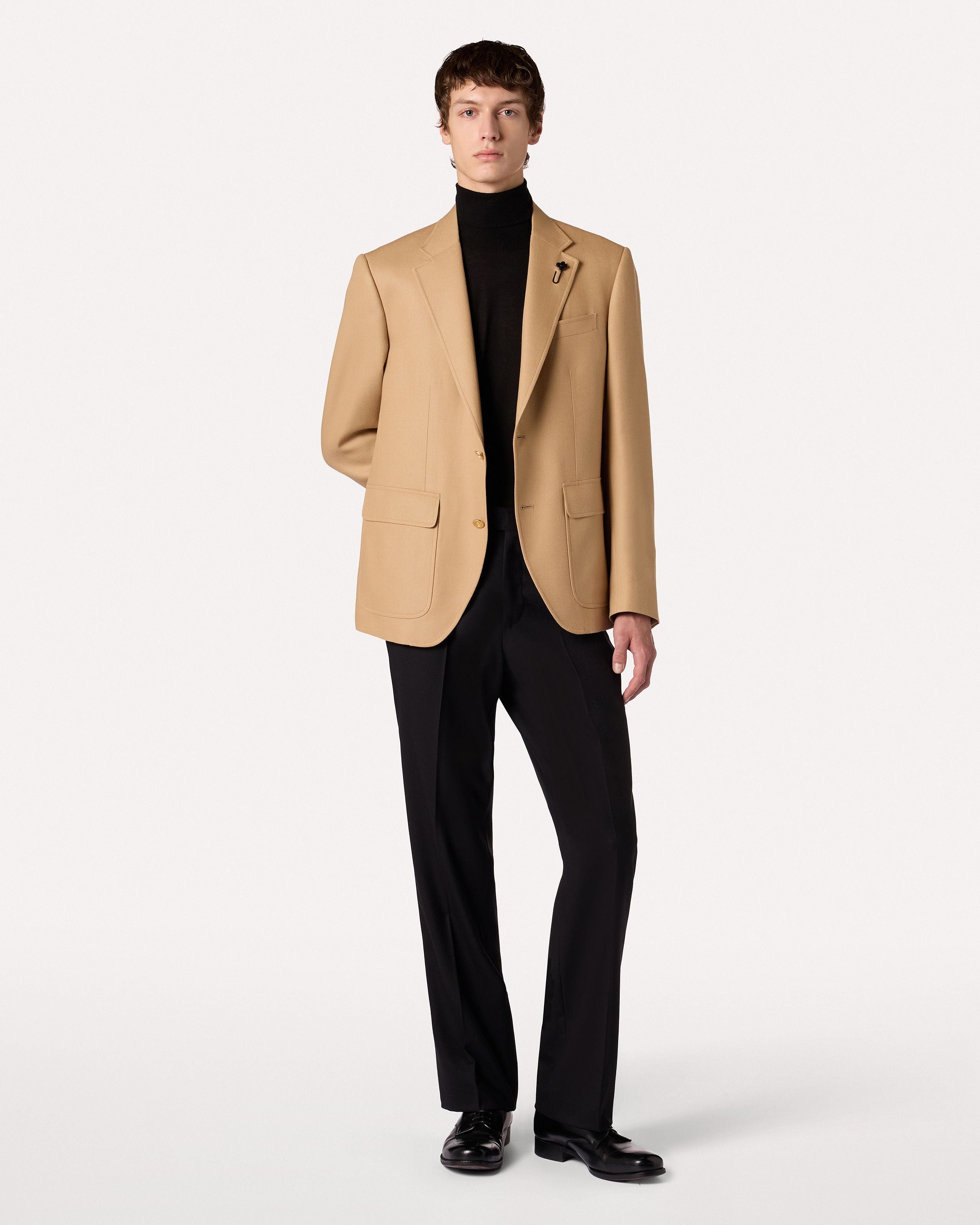 Giacca monopetto cammello in lana CAMEL Lardini 2