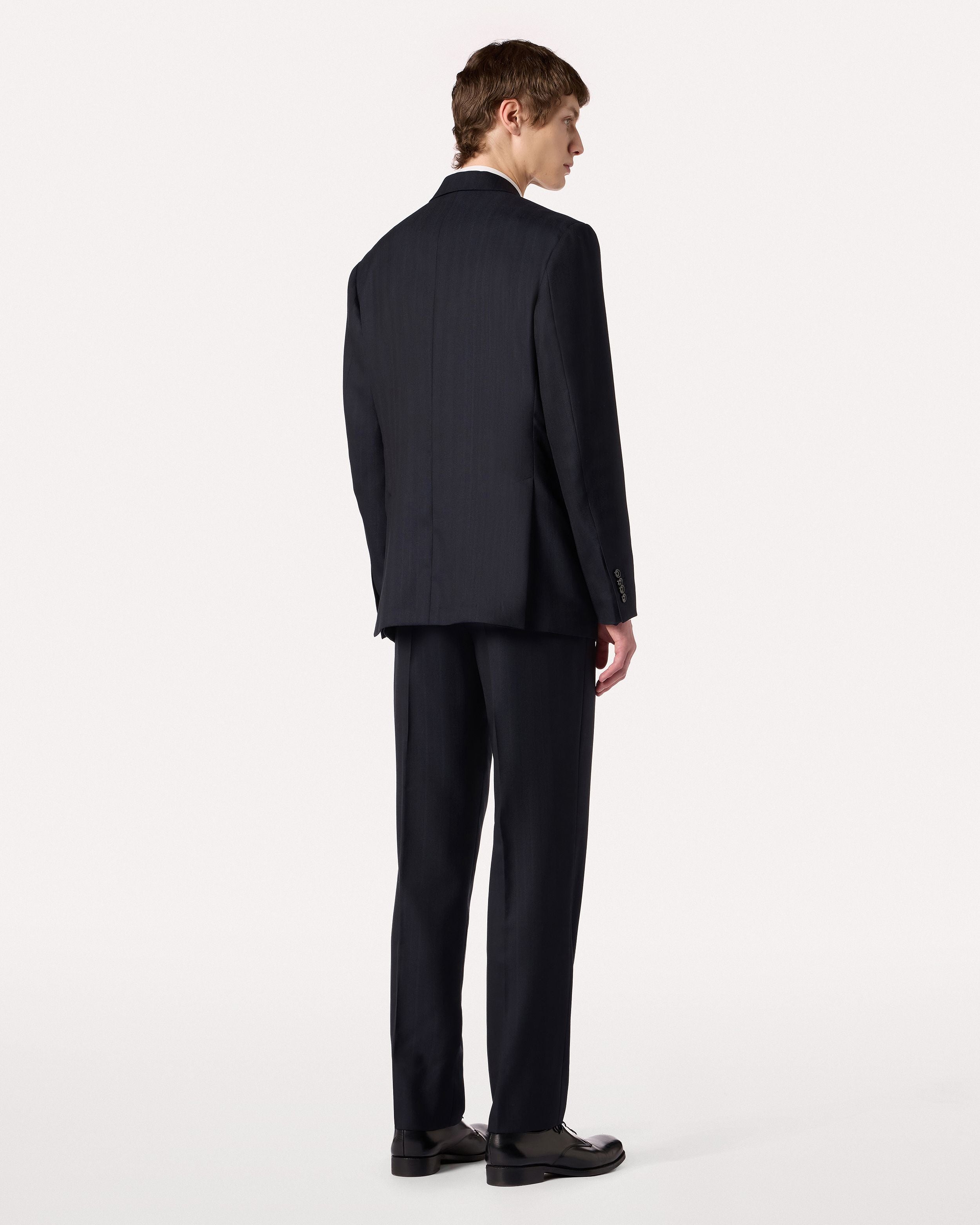 Abito doppiopetto blu in lana twill BLUE Lardini 5