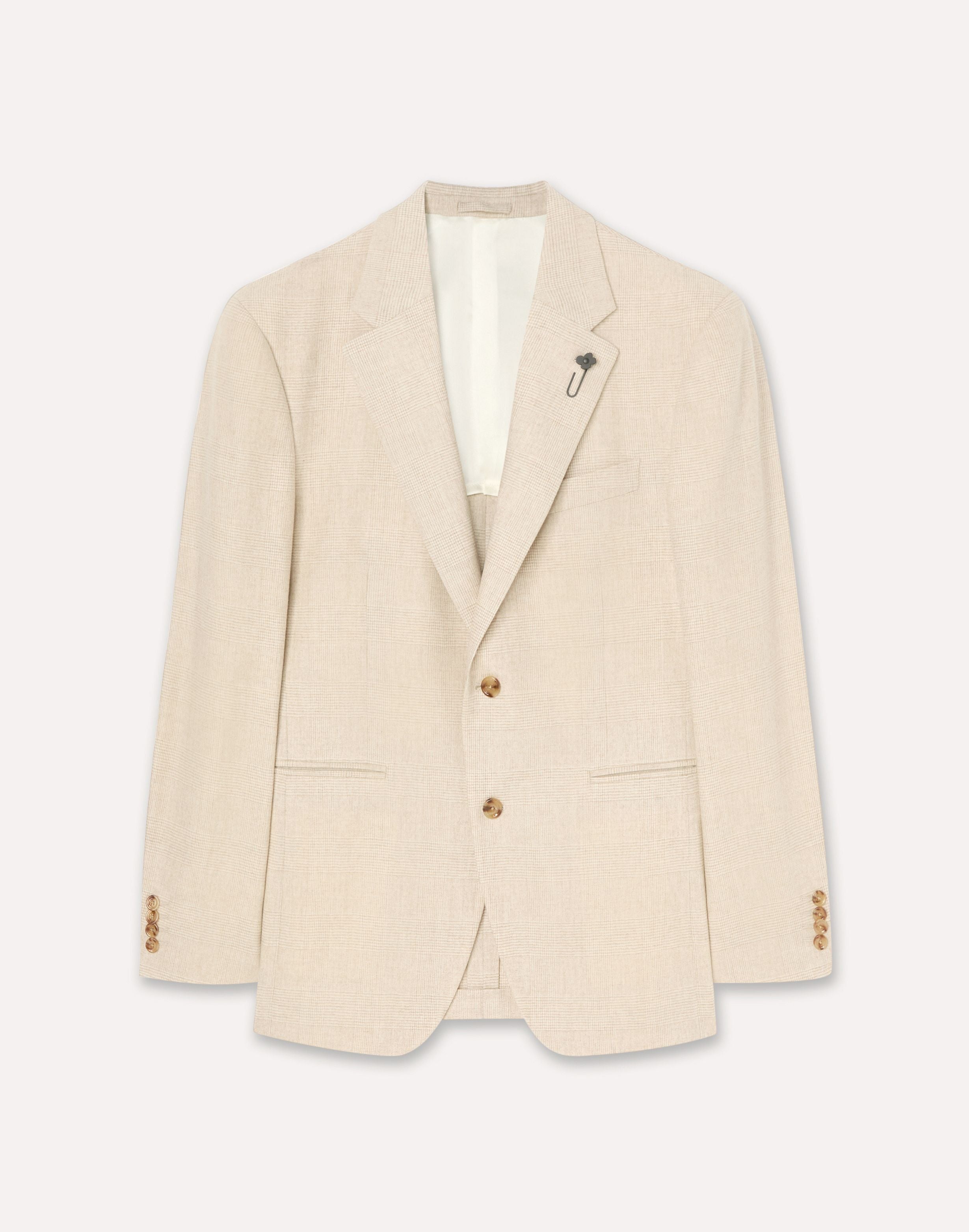 Cream single-breasted suit in wool and cashmere CREAM/BEIGE Lardini 1