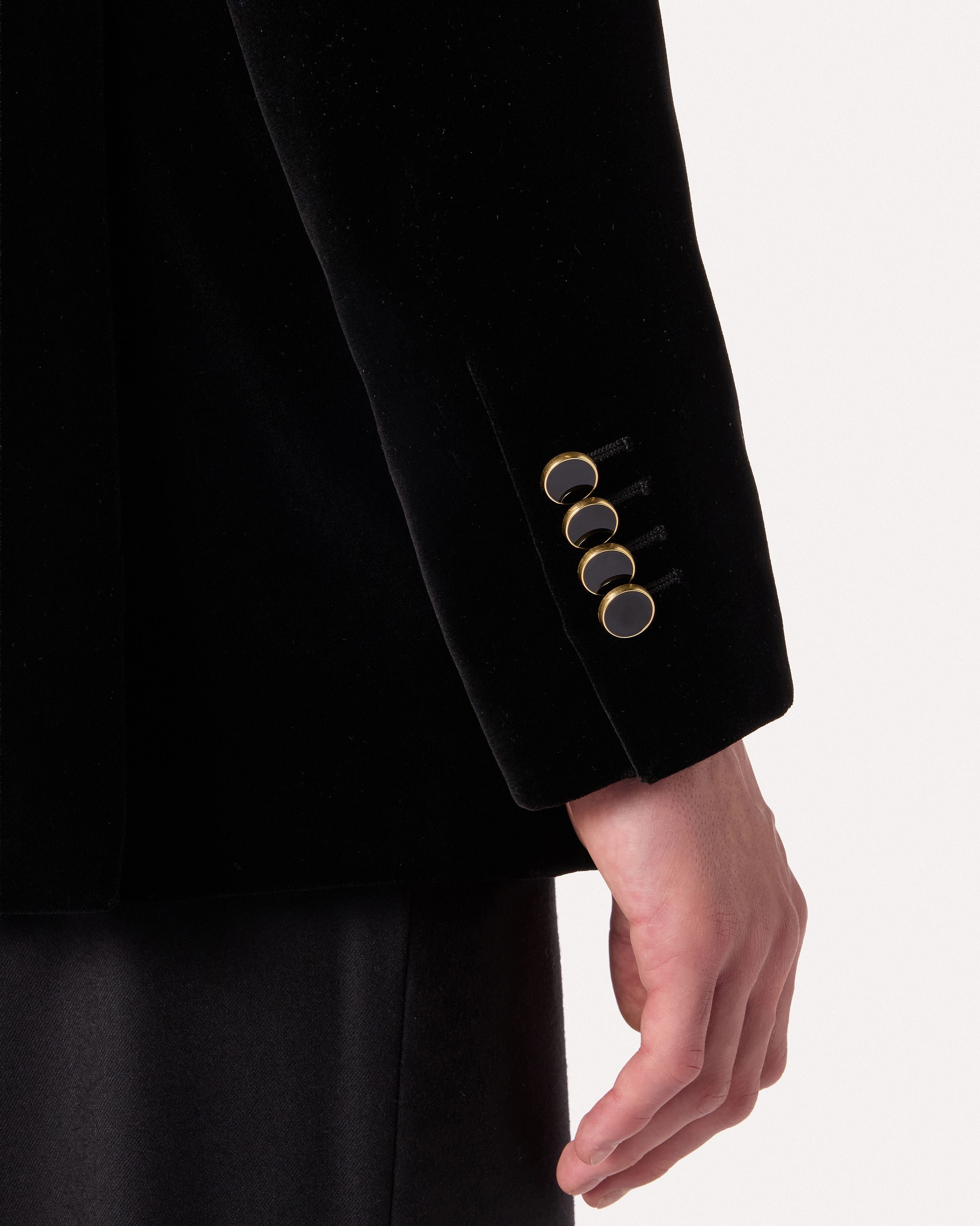 Giacca monopetto nera in velluto BLACK Lardini 3