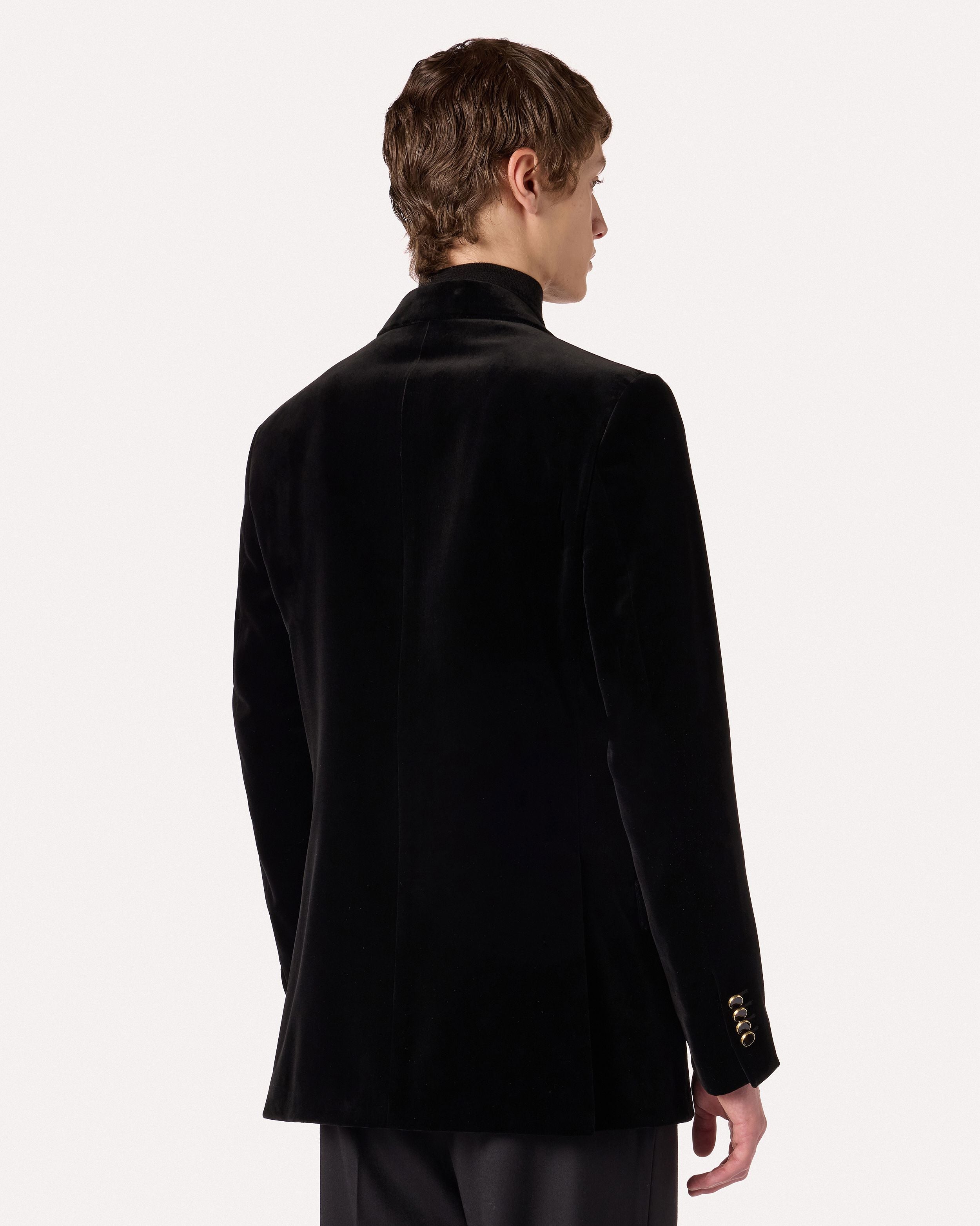 Giacca monopetto nera in velluto BLACK Lardini 5